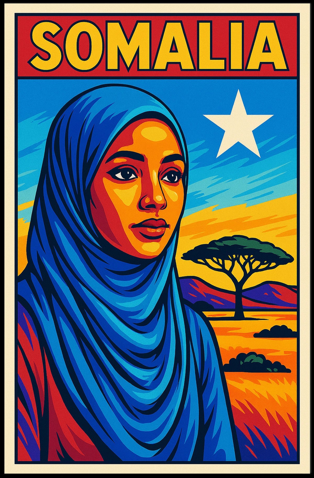 Somalia A Vibrant Tribute Poster