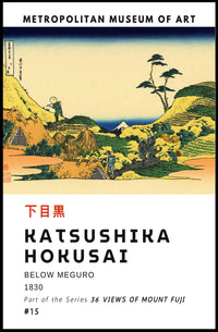 Below Meguro by Katsushika Hokusai Poster