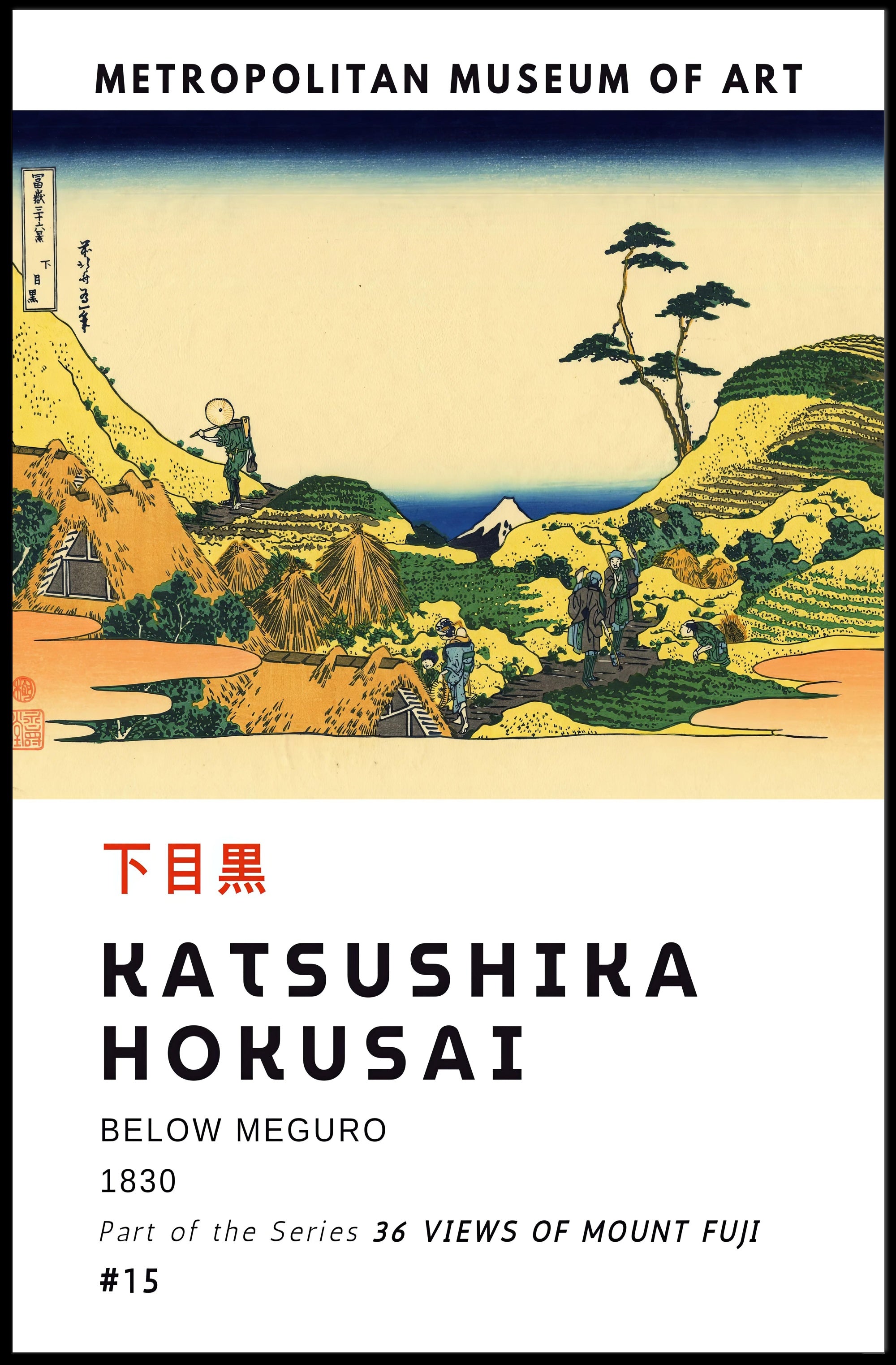 Below Meguro by Katsushika Hokusai Poster