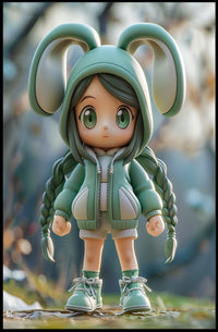 Chibi Bunny Ears Anime Pop Culture Poster PosterGoat