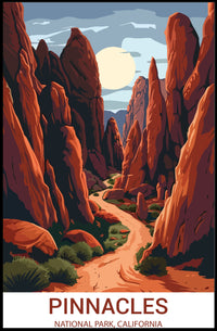 Pinnacles National Park Adventure Art: National Park Poster
