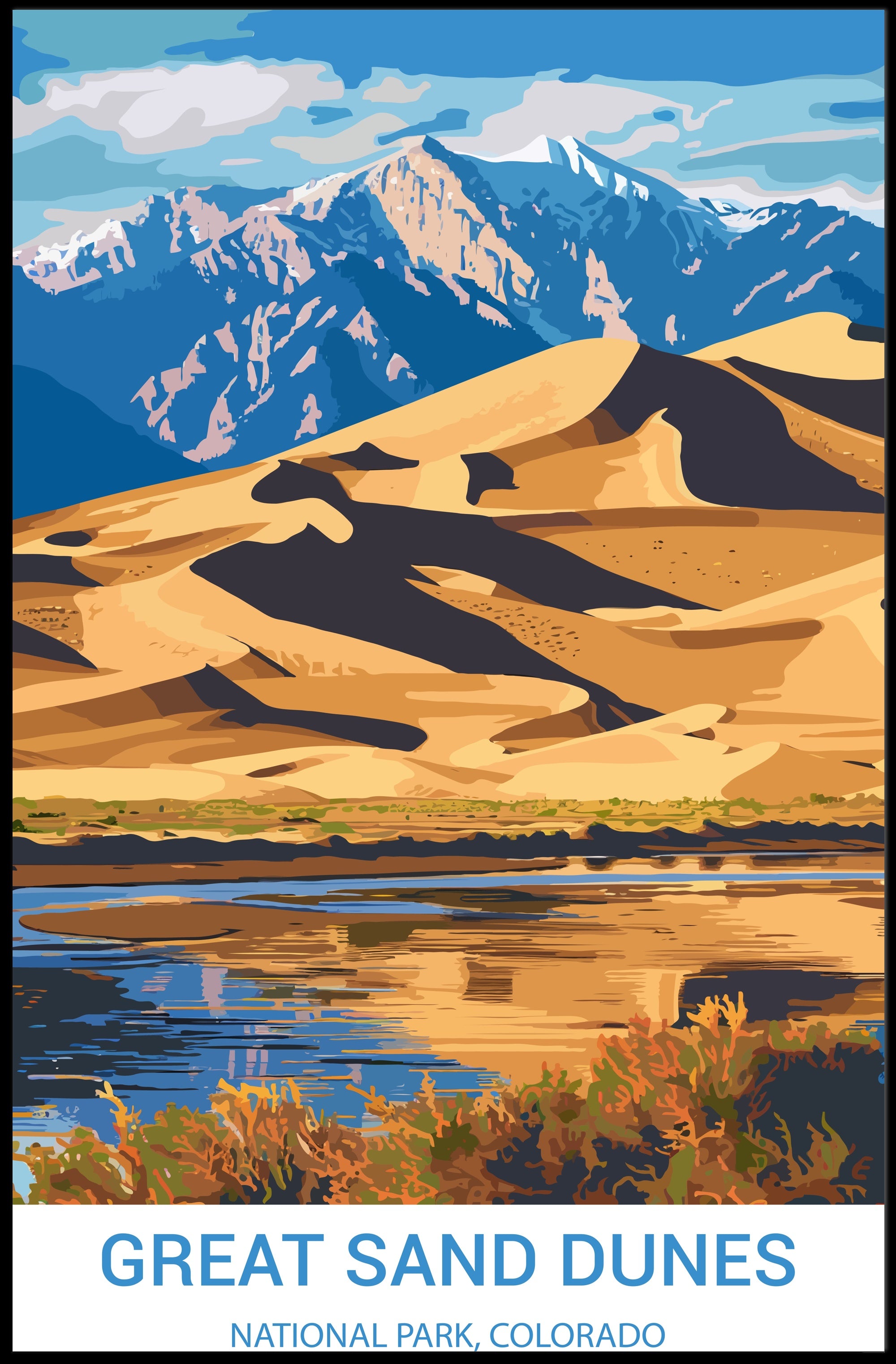 Great Sand Dunes National Park Scenic National Park Poster