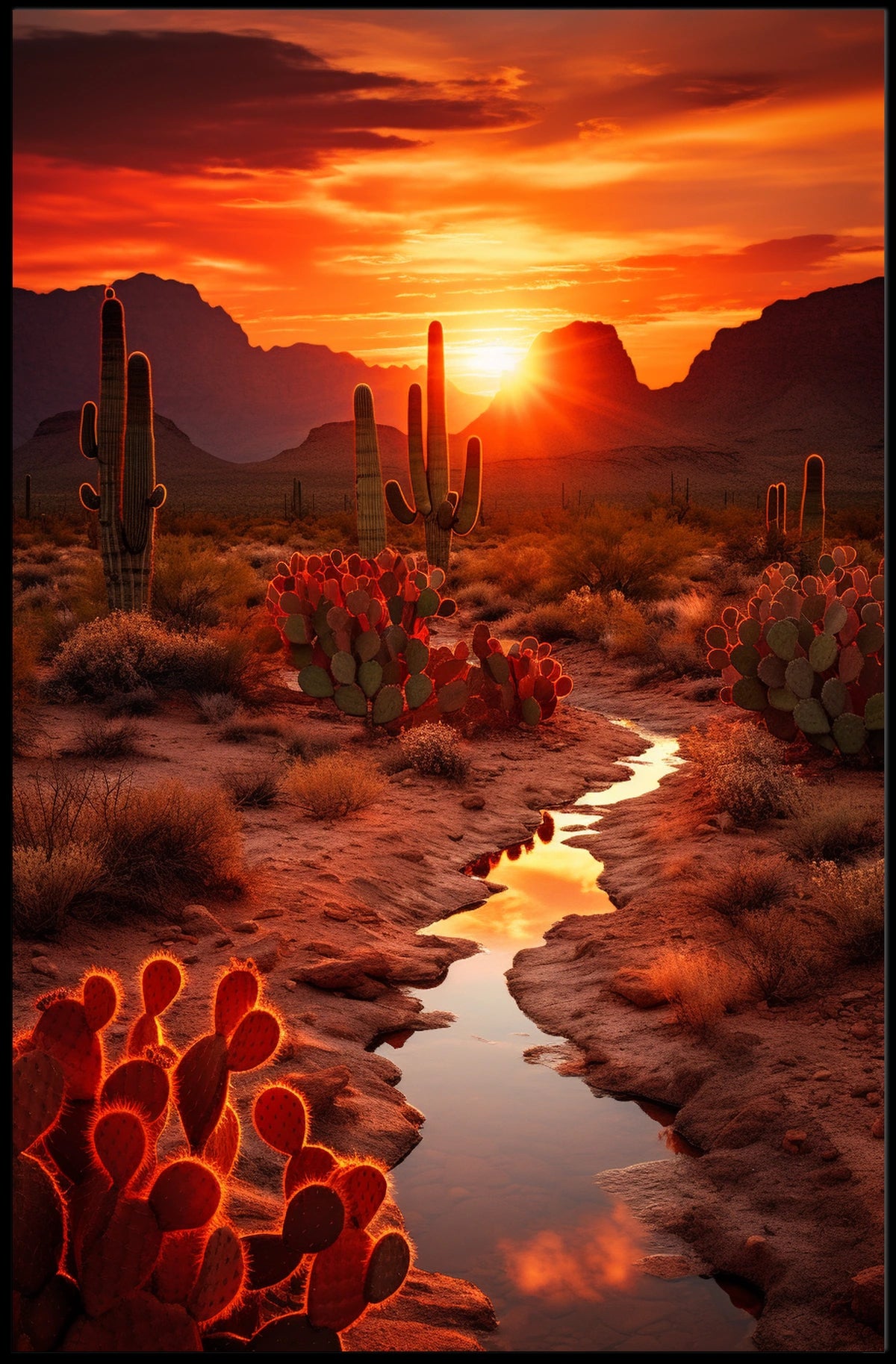 Desert Sunset Serenity Poster