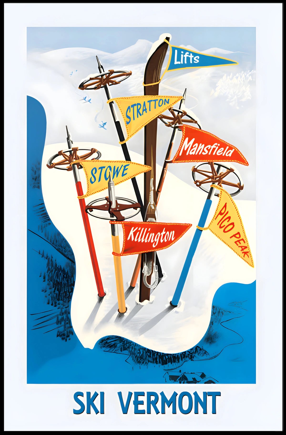 Ski Vermont Adventure Poster