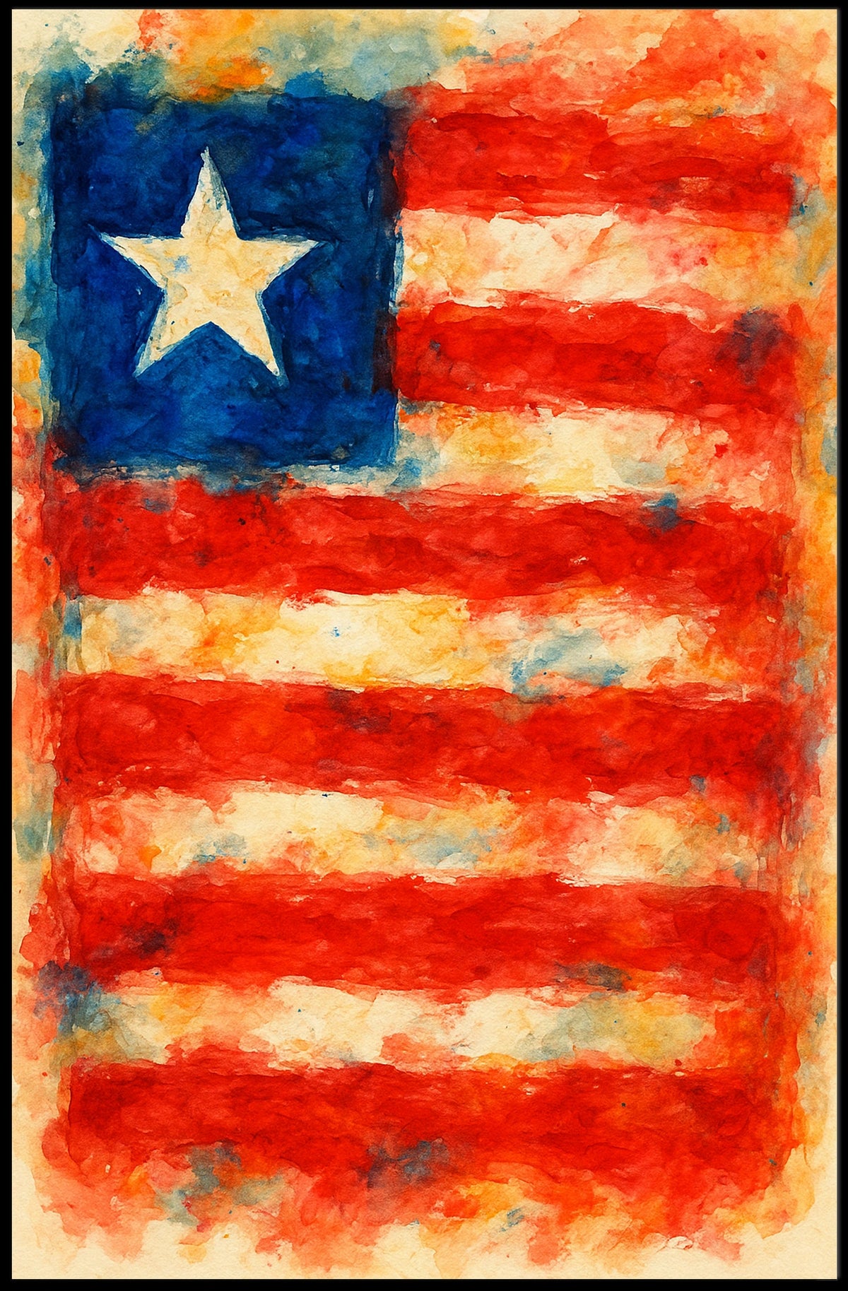 Abstract American Flag Poster