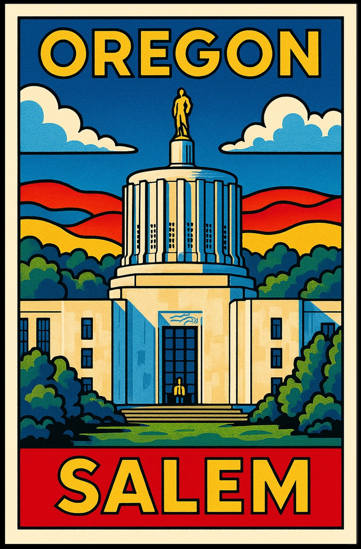 Salem Oregon State Capitol Poster
