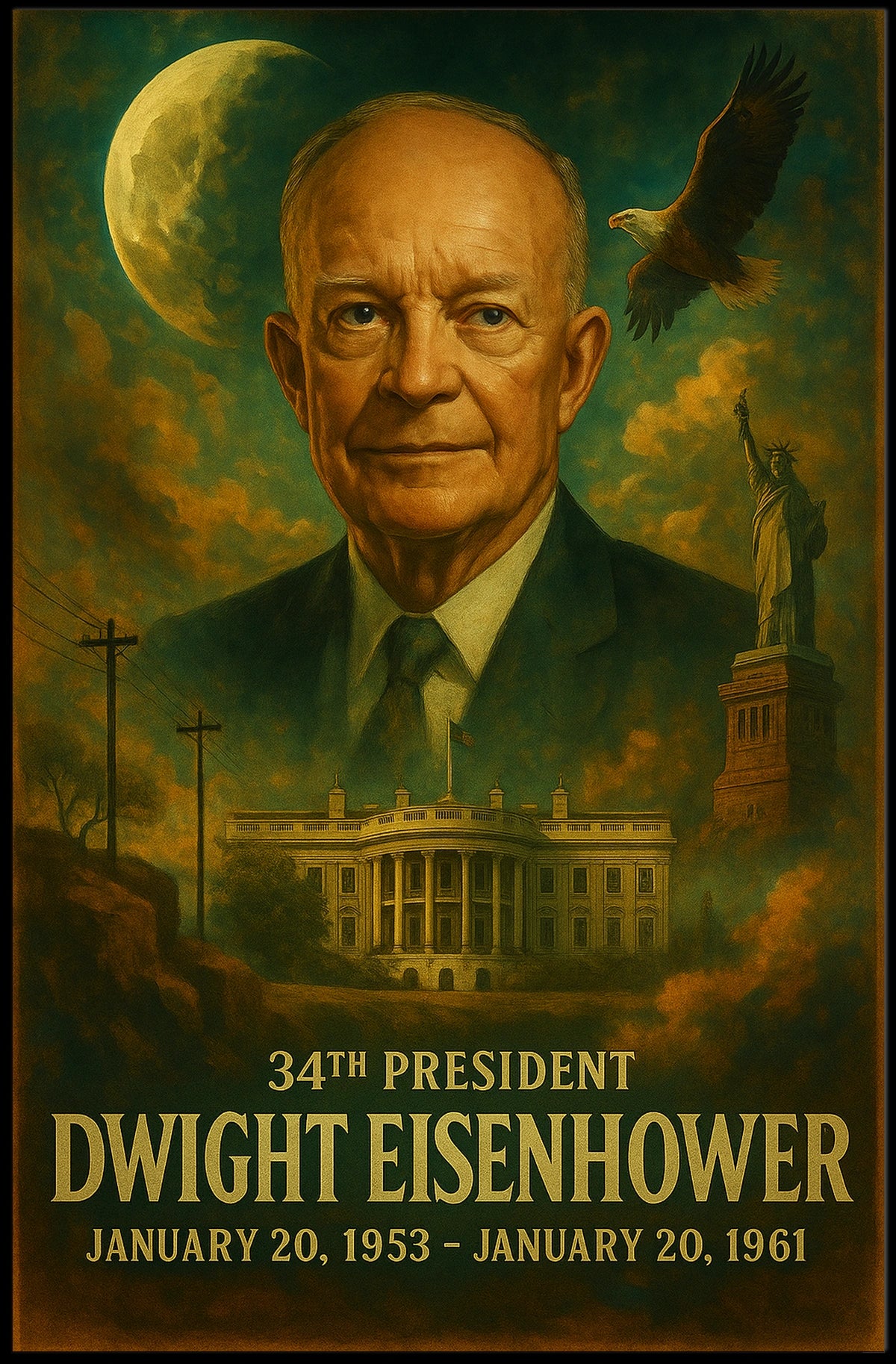 Dwight Eisenhower 34th President Poster