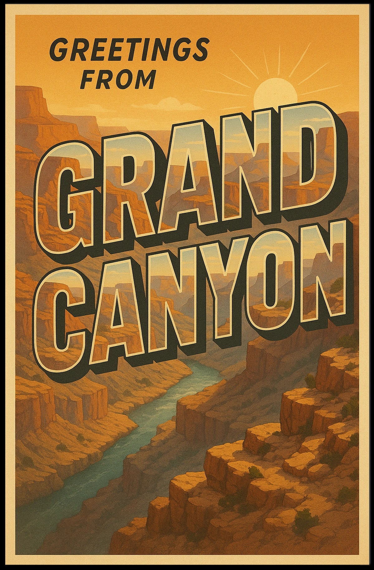 Greetings From The Grand Canyon Poster