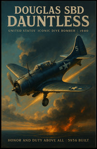 Dauntless Douglas SBD Vintage Aviation Poster
