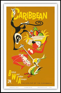 Caribbean Adventure Vintage Travel Poster PosterGoat