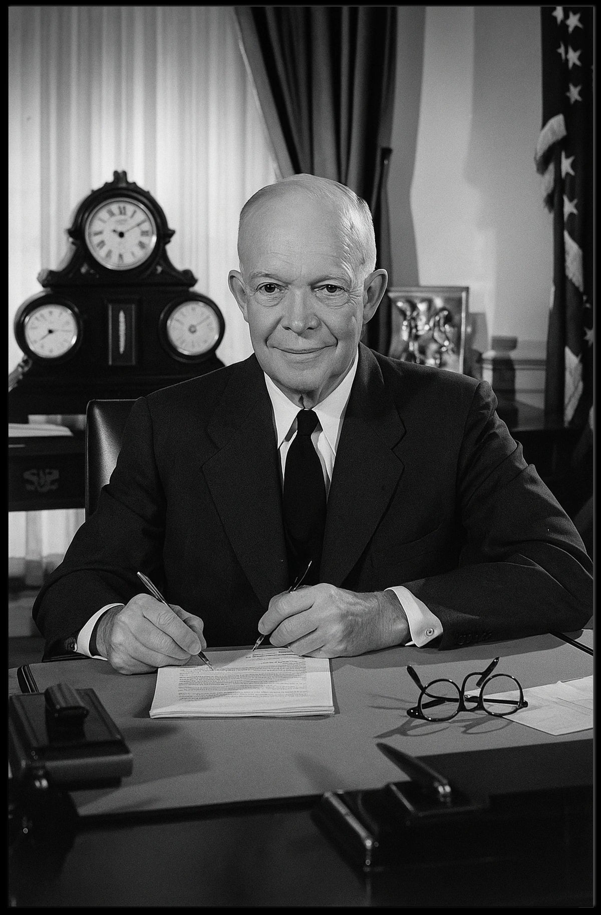 Presidential Portrait in the Oval Office β Dwight D. Eisenhower Poster