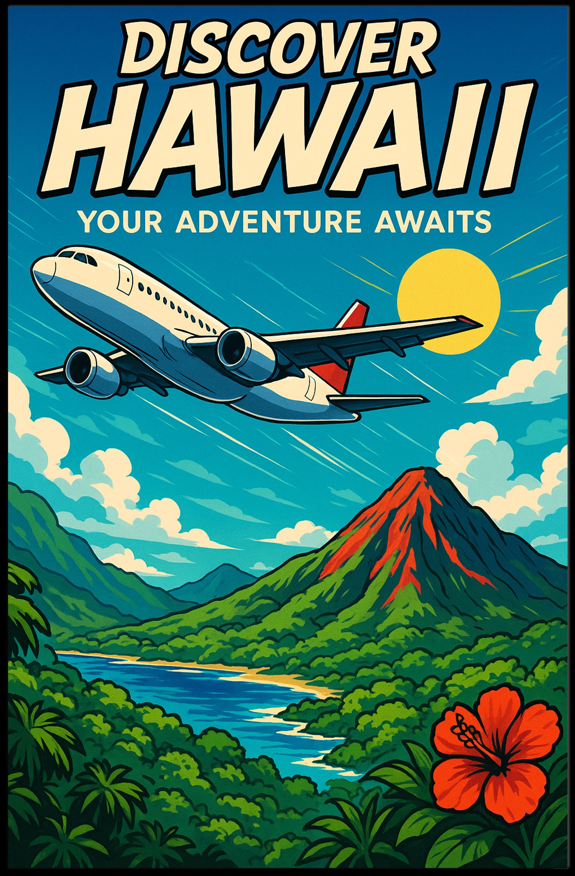 Discover Hawaii Travel Poster Art Print PosterGoat