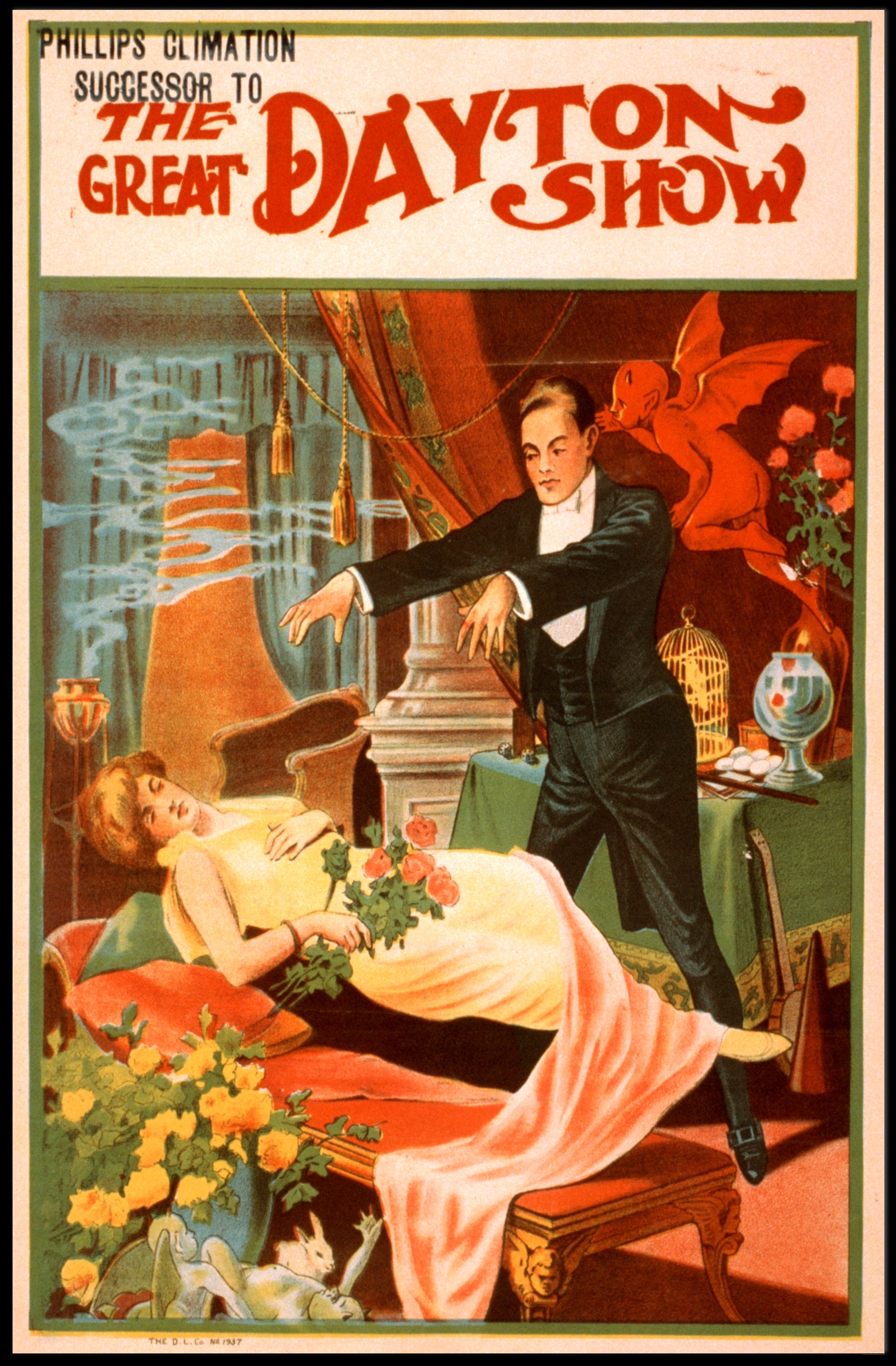 The Great Dayton Show Magic Performance Vintage Artistic Poster