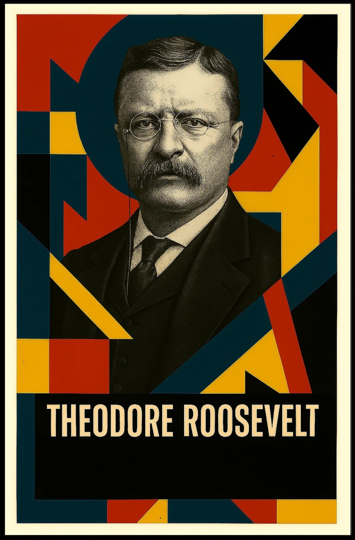 Theodore Roosevelt 26th President of the United States Abstract Pop Poster
