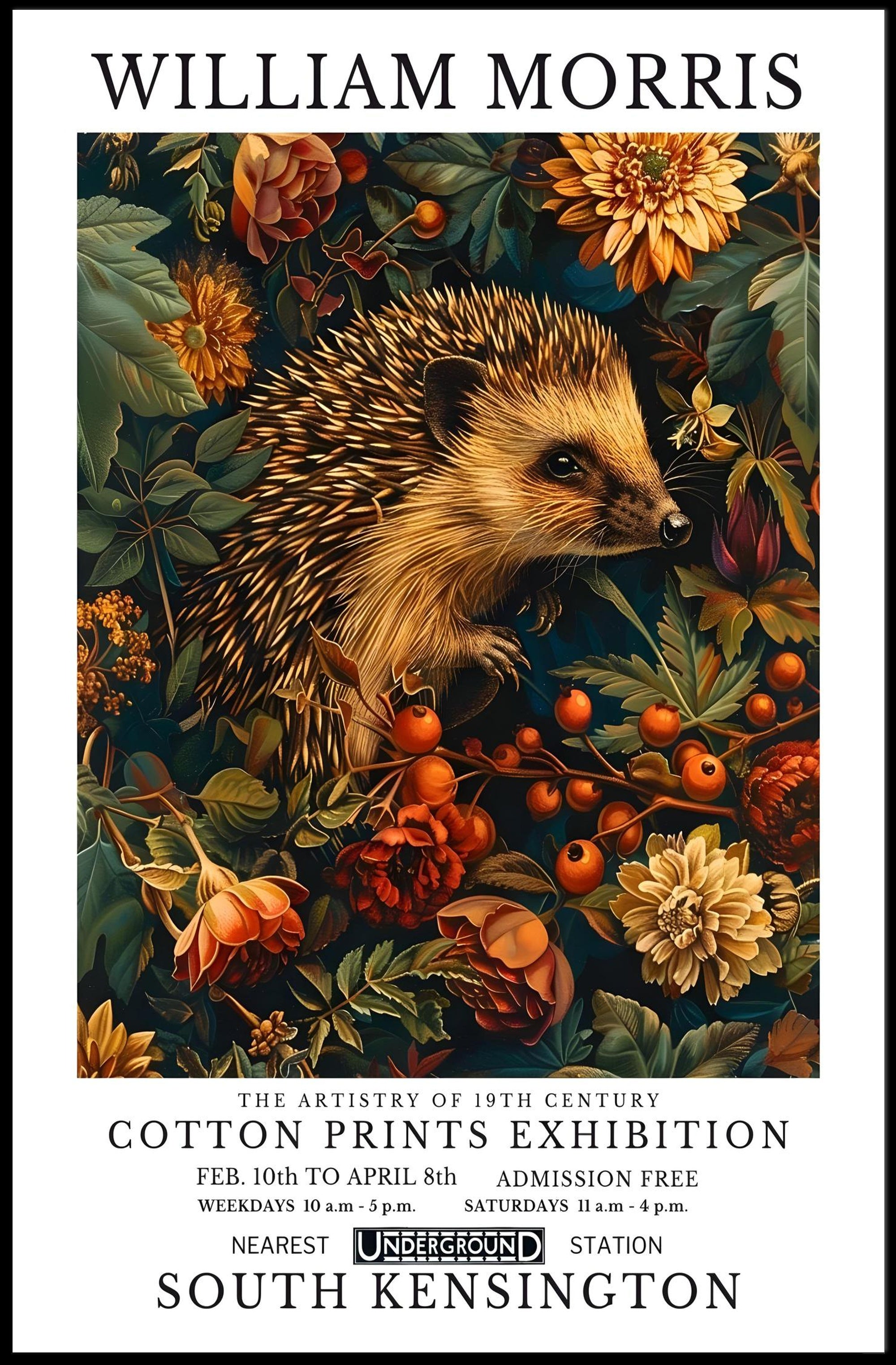 William Morris Hedgehog Art Print Cultural or Heritage Poster