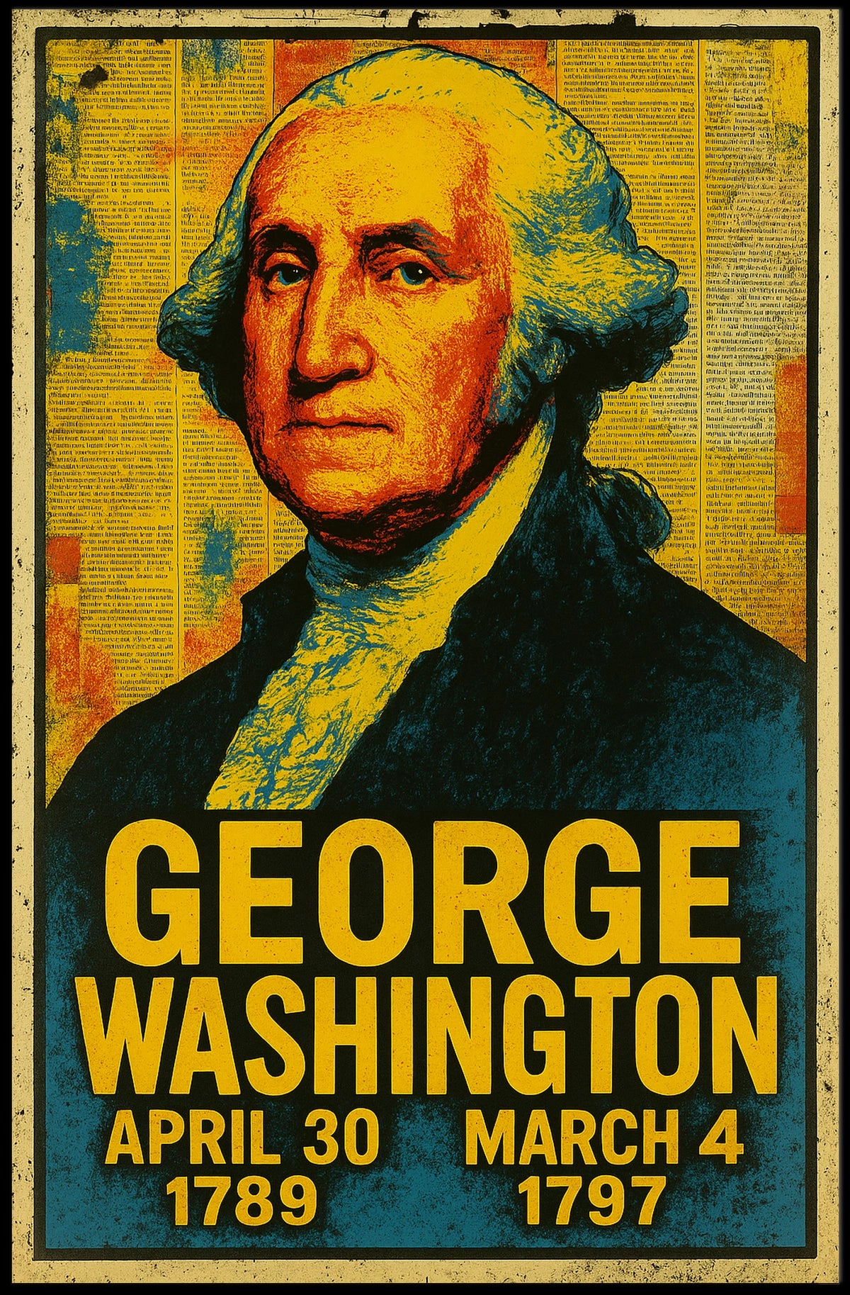 George Washington Pop Art Patriotic Poster Print