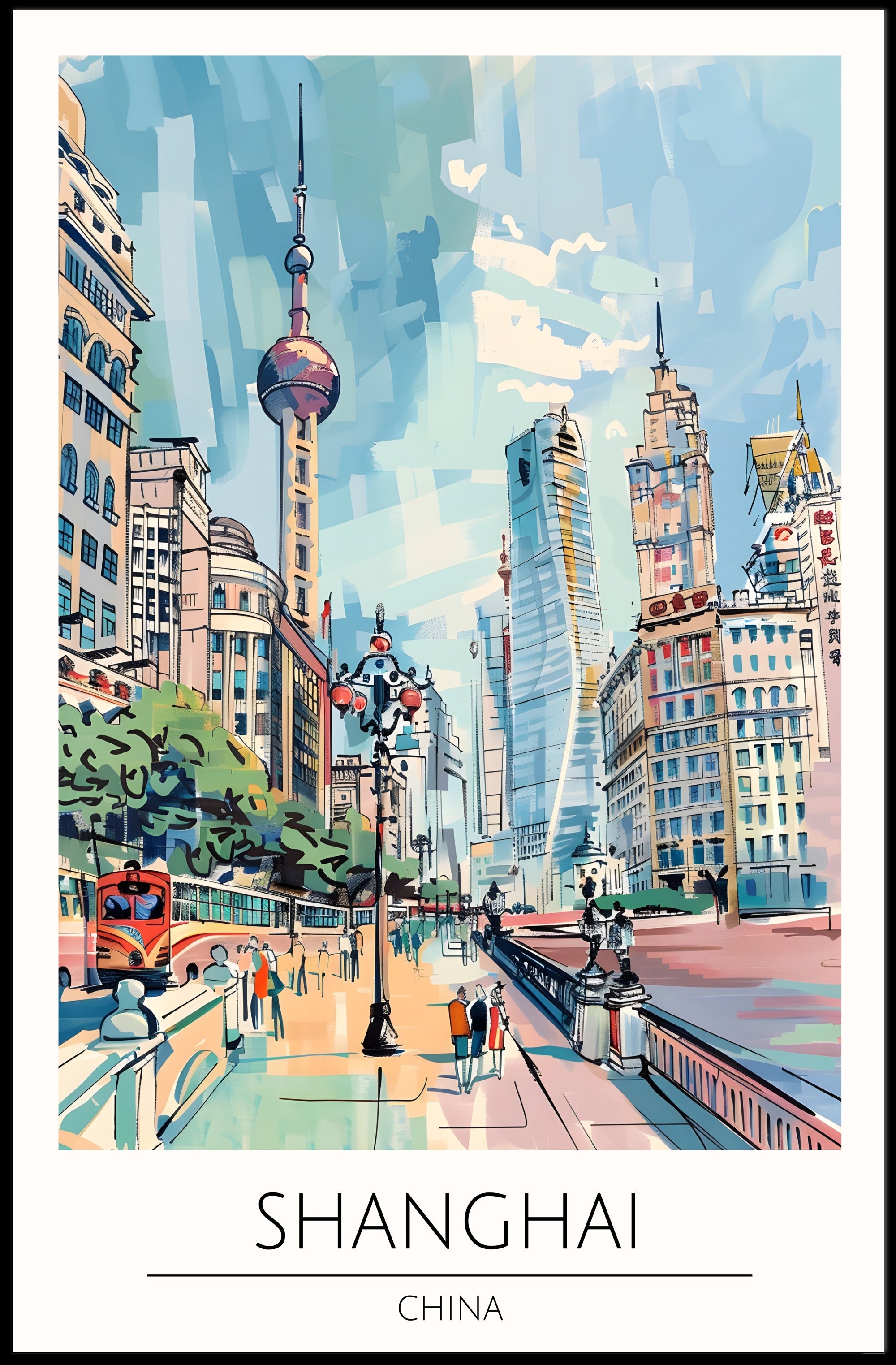 Shanghai Cityscape Poster PosterGoat