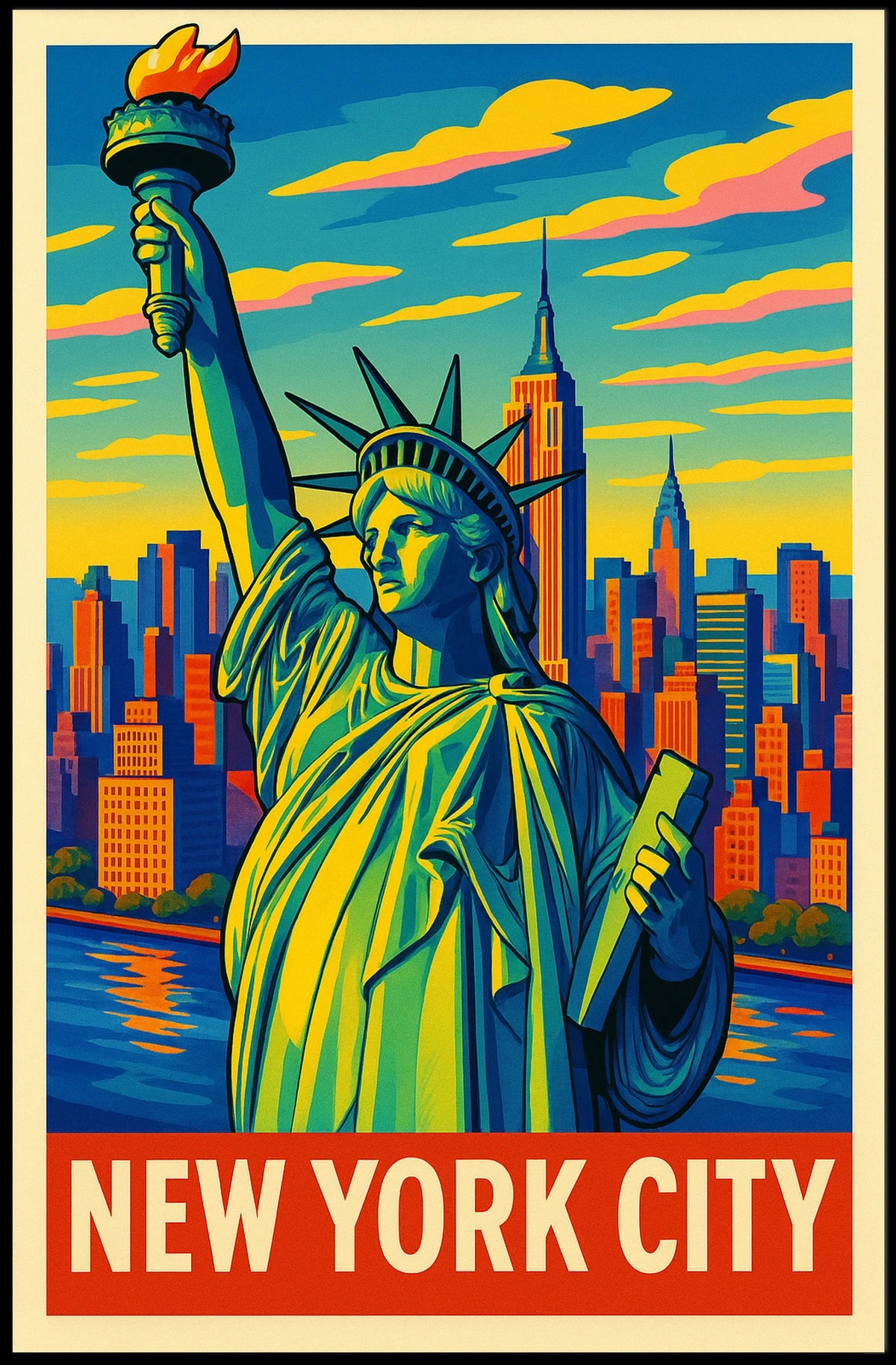 New York City Iconic Skyline Poster
