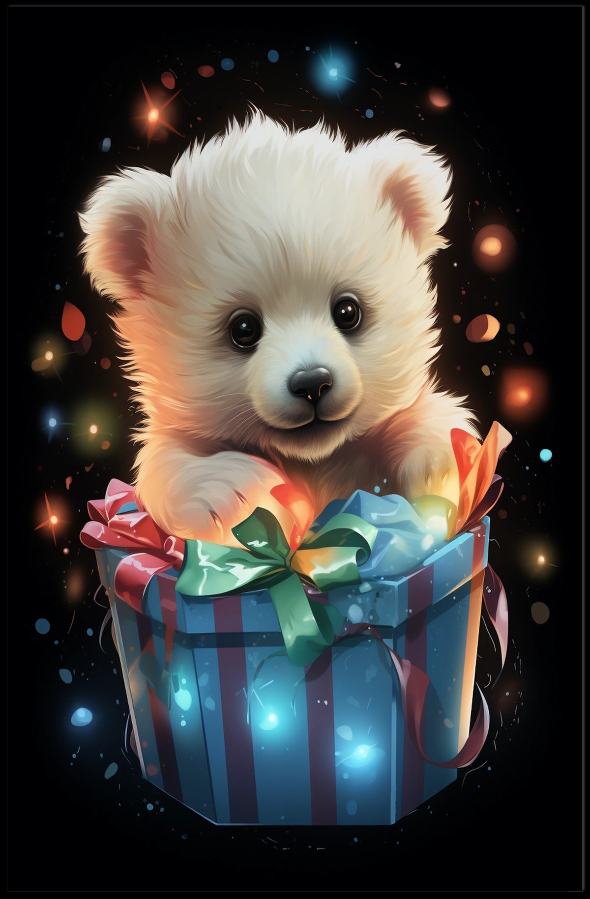 Adorable Surprise Gift Box Bear Poster