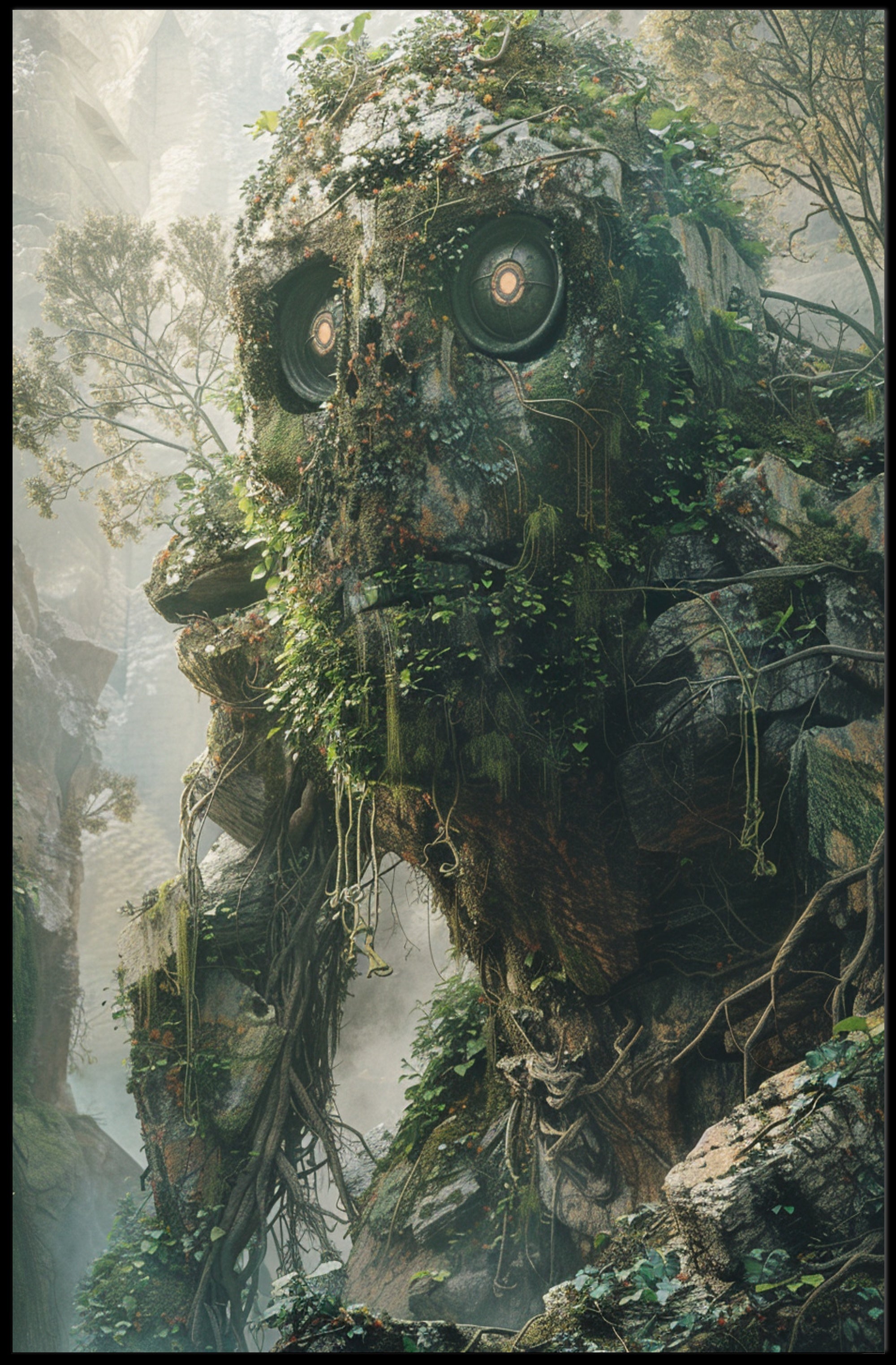 Ancient Stone Giant Fantasy Mythology Poster