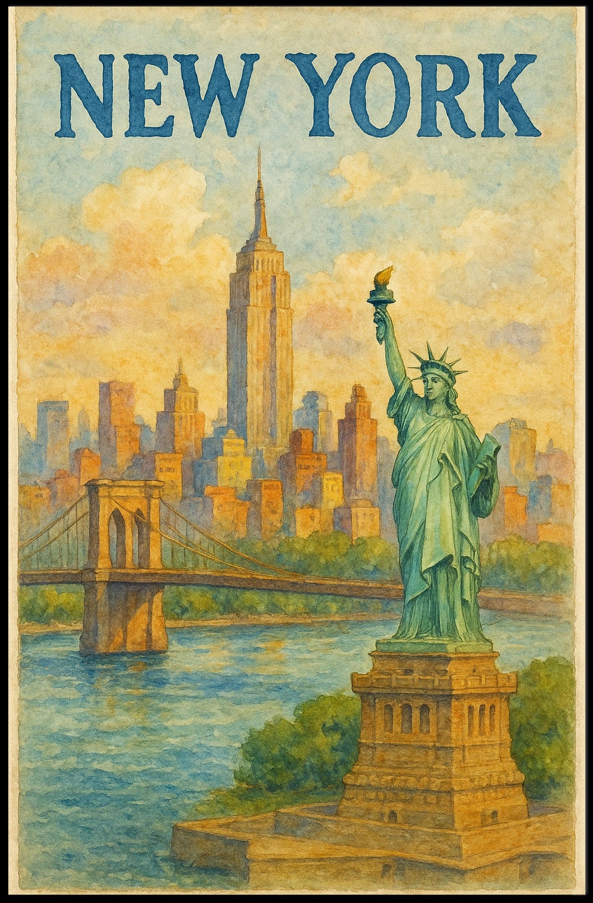 New York City Landmarks Poster