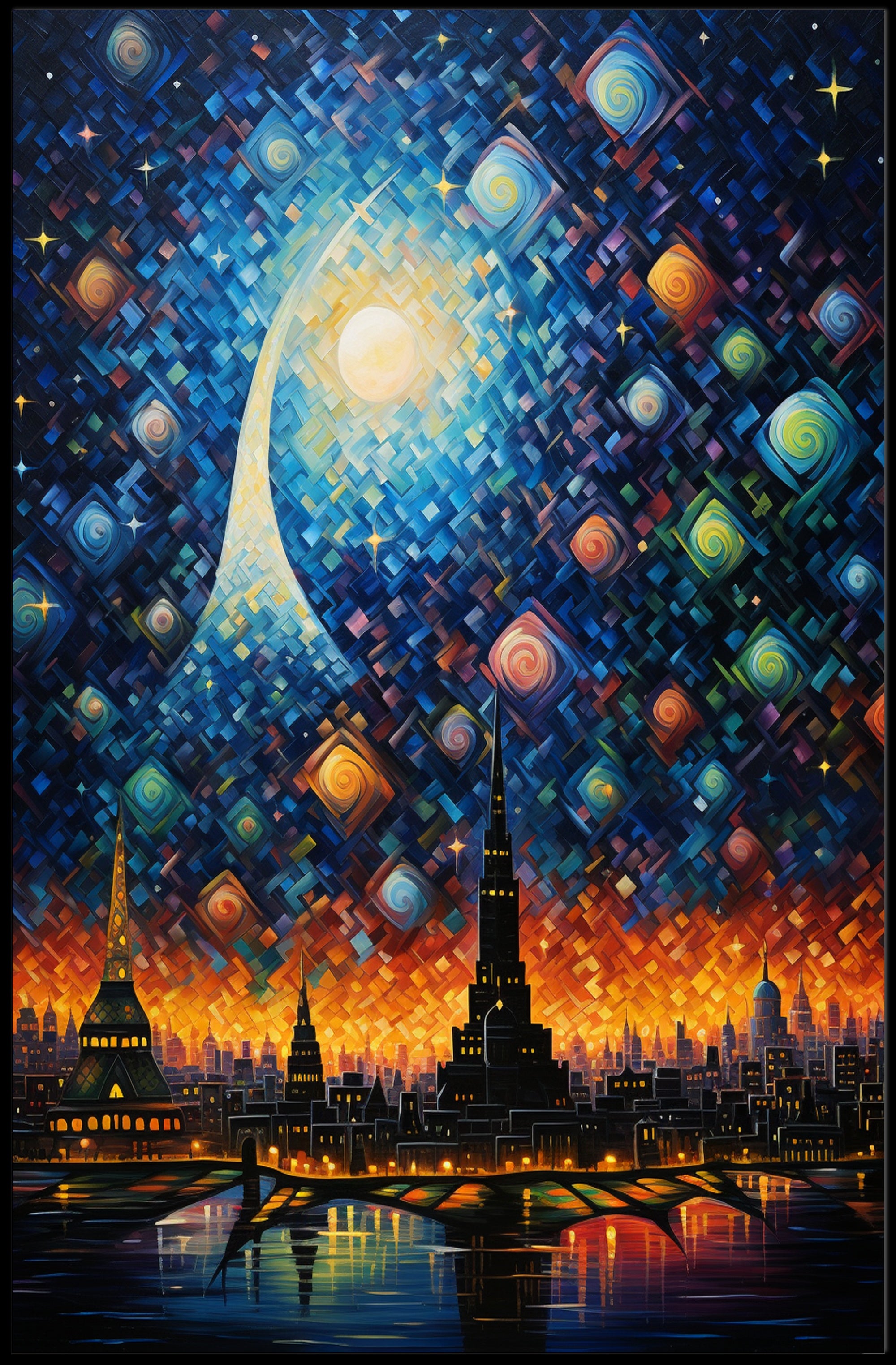 Celestial Cityscape Poster