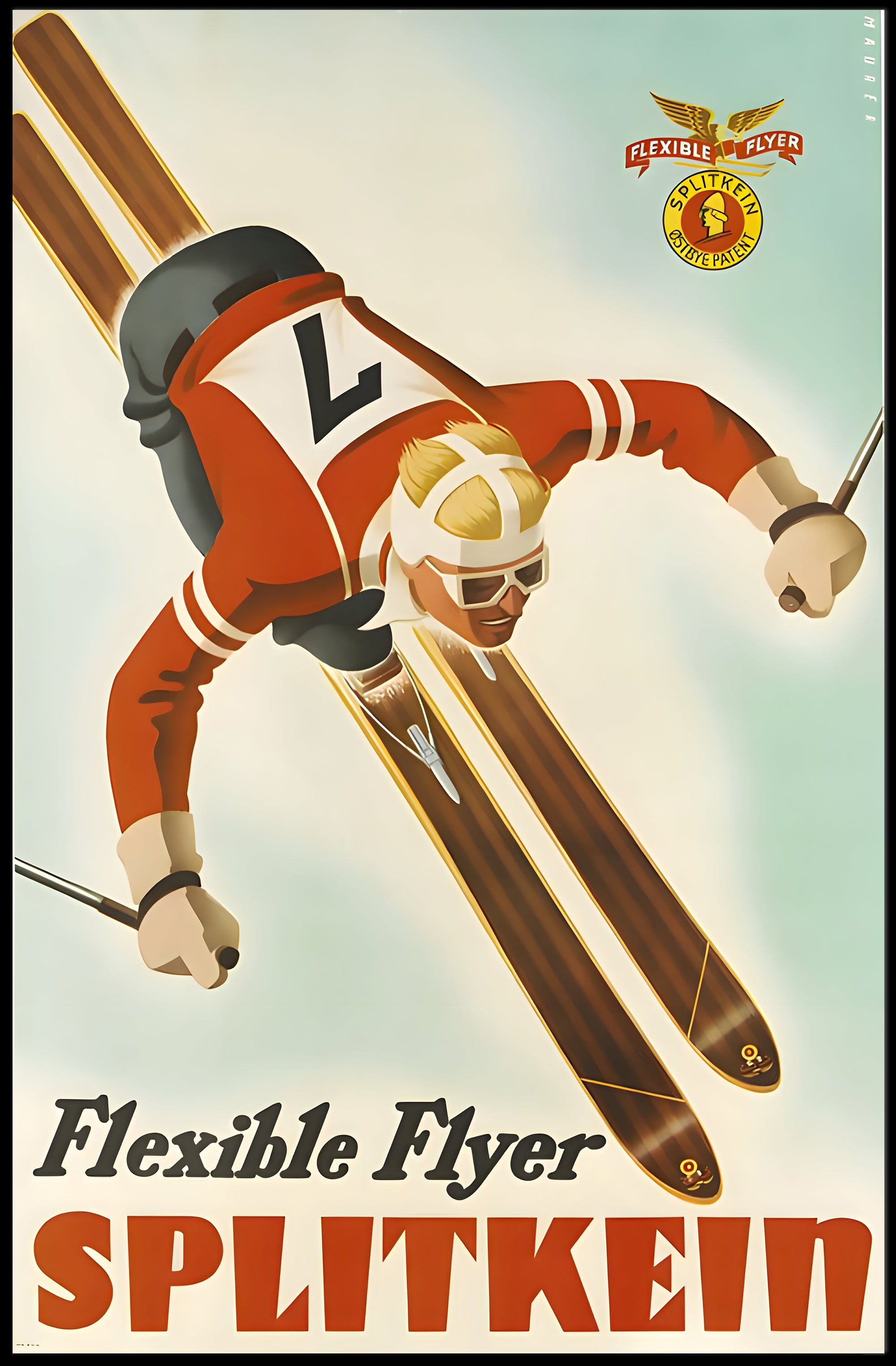 Vintage Skiing Adventure Poster - Sports Poster PosterGoat