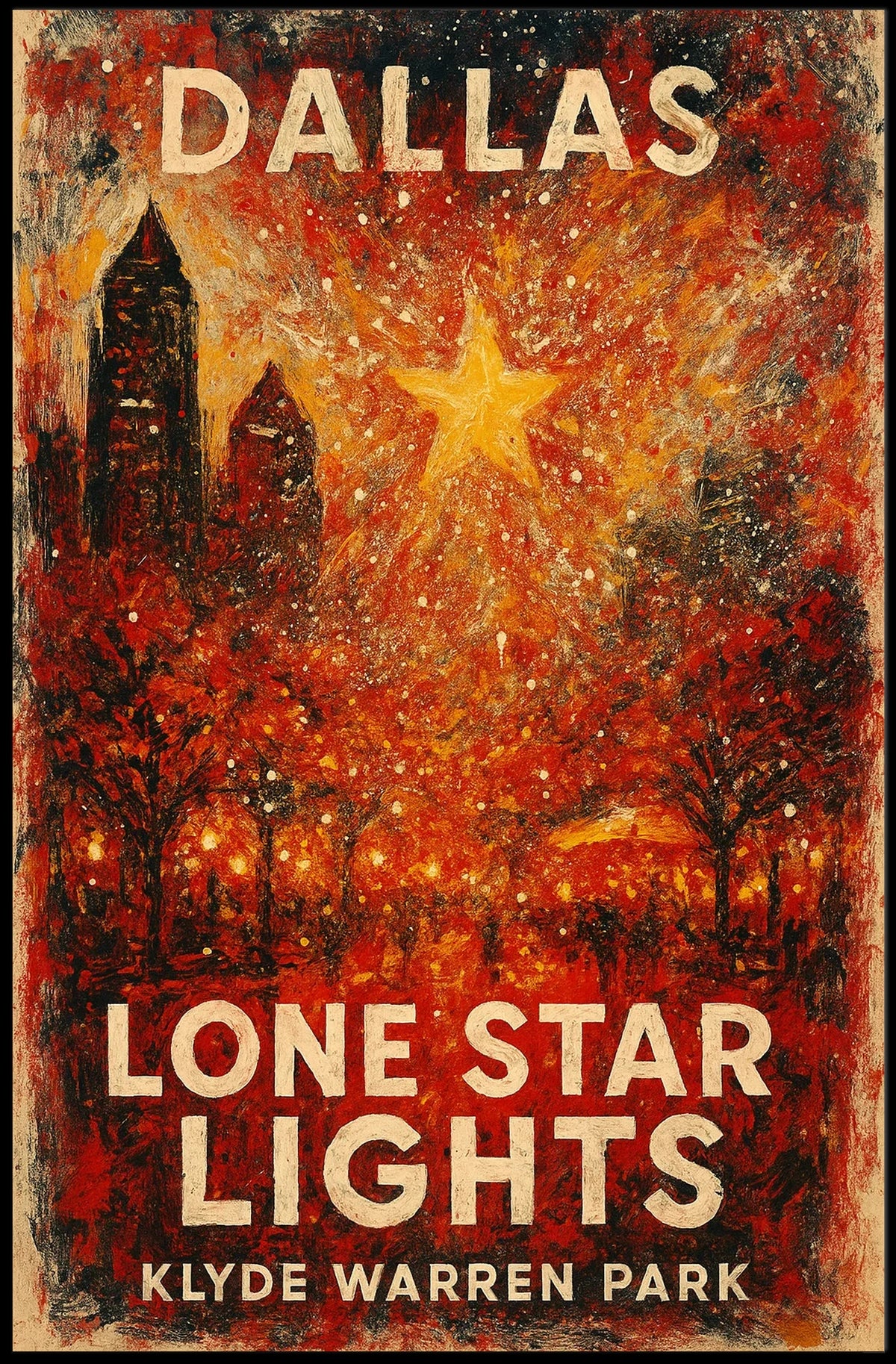 Dallas Lone Star Lights Poster
