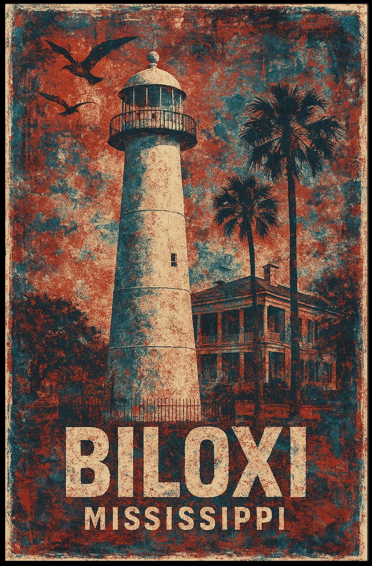 Biloxi Lighthouse Mississippi Poster