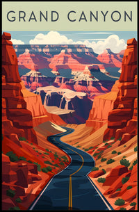 Grand Canyon Scenic Illustration Poster