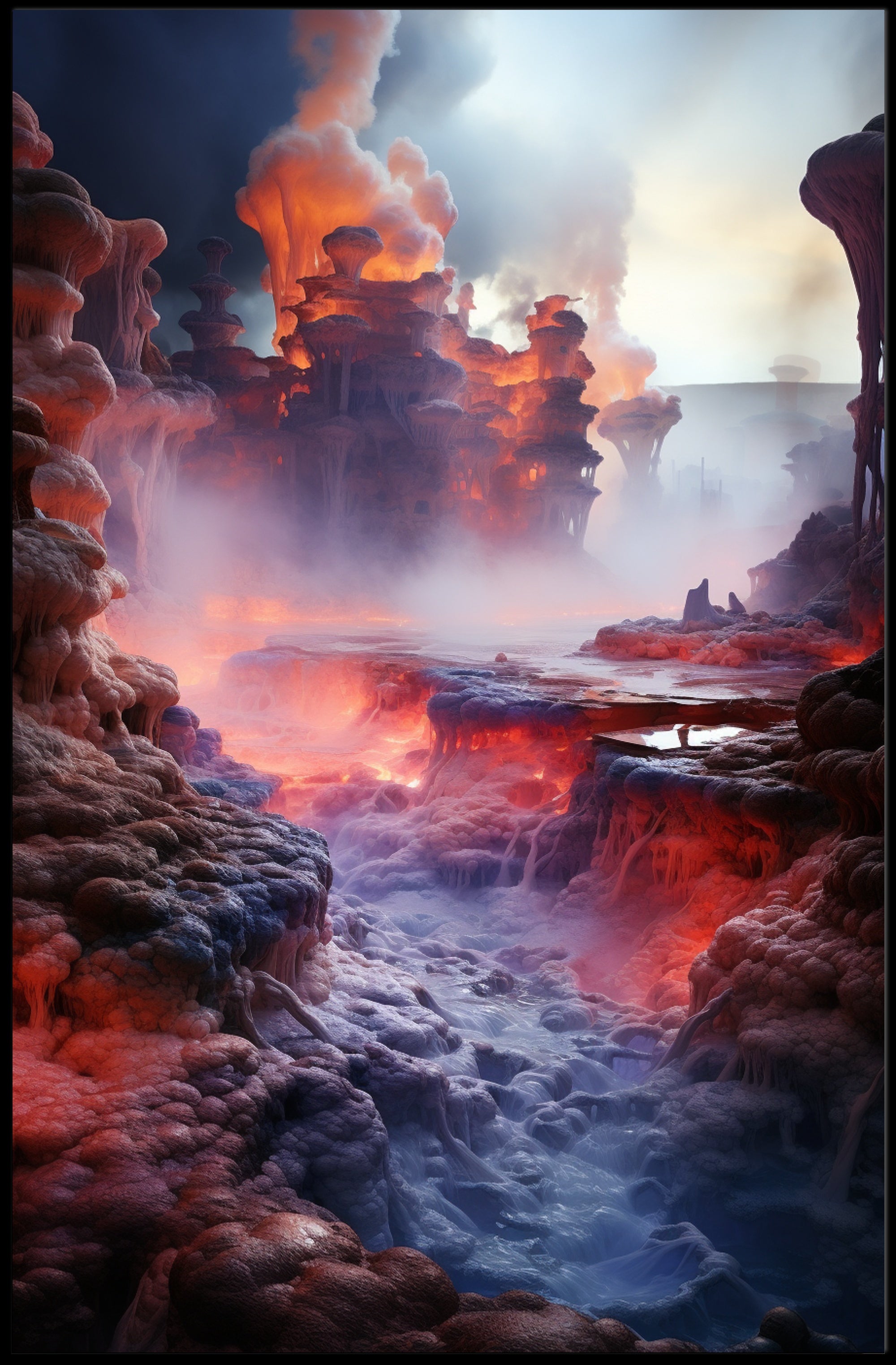 Mystical Lava Landscape Poster PosterGoat