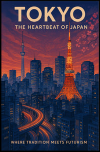 Tokyo Travel Poster Modern City Wall Art Print
