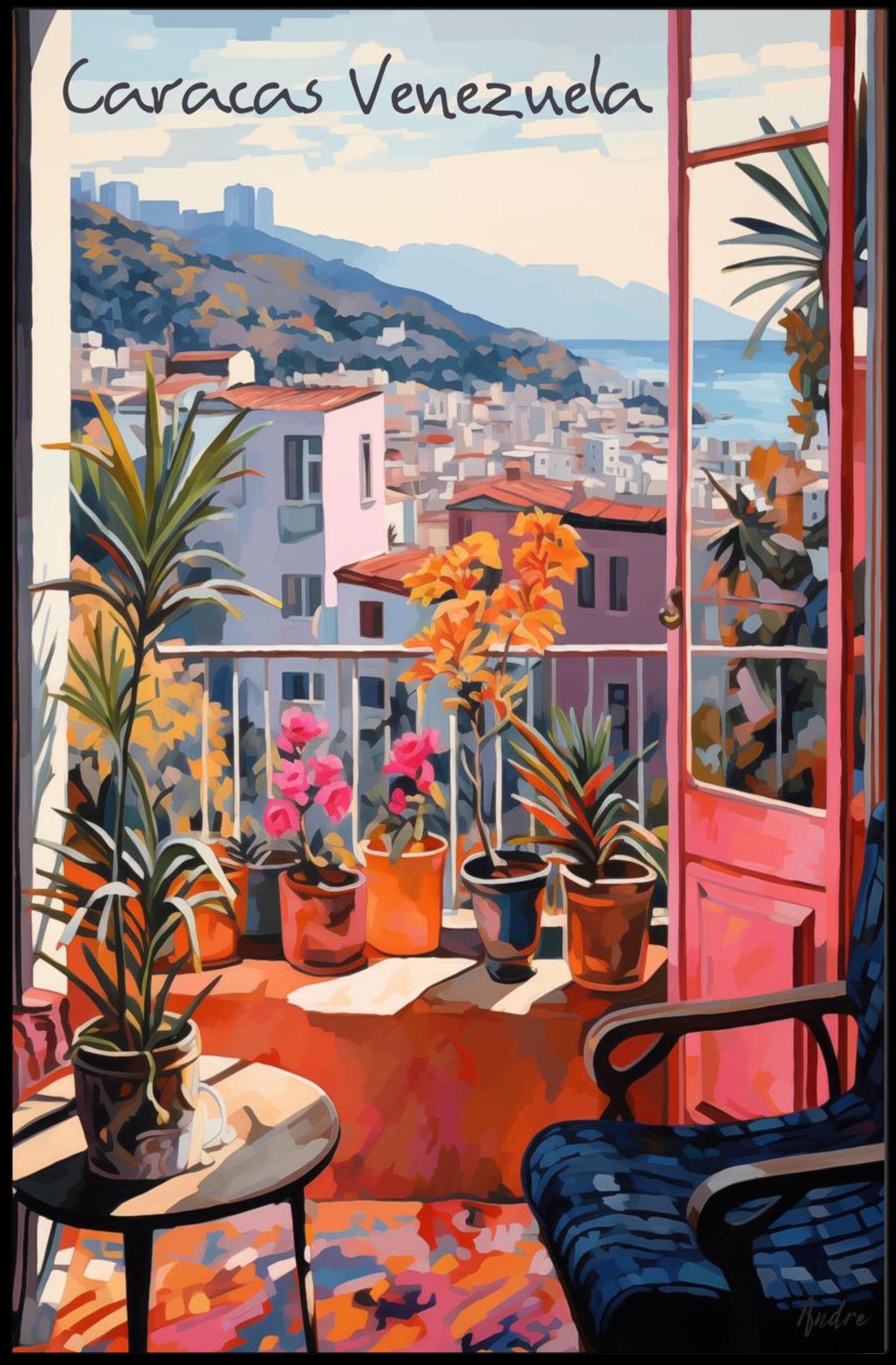 Vibrant Balcony View of Caracas Poster