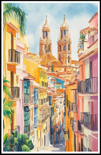 Vibrant Streets of the Old Town Poster PosterGoat