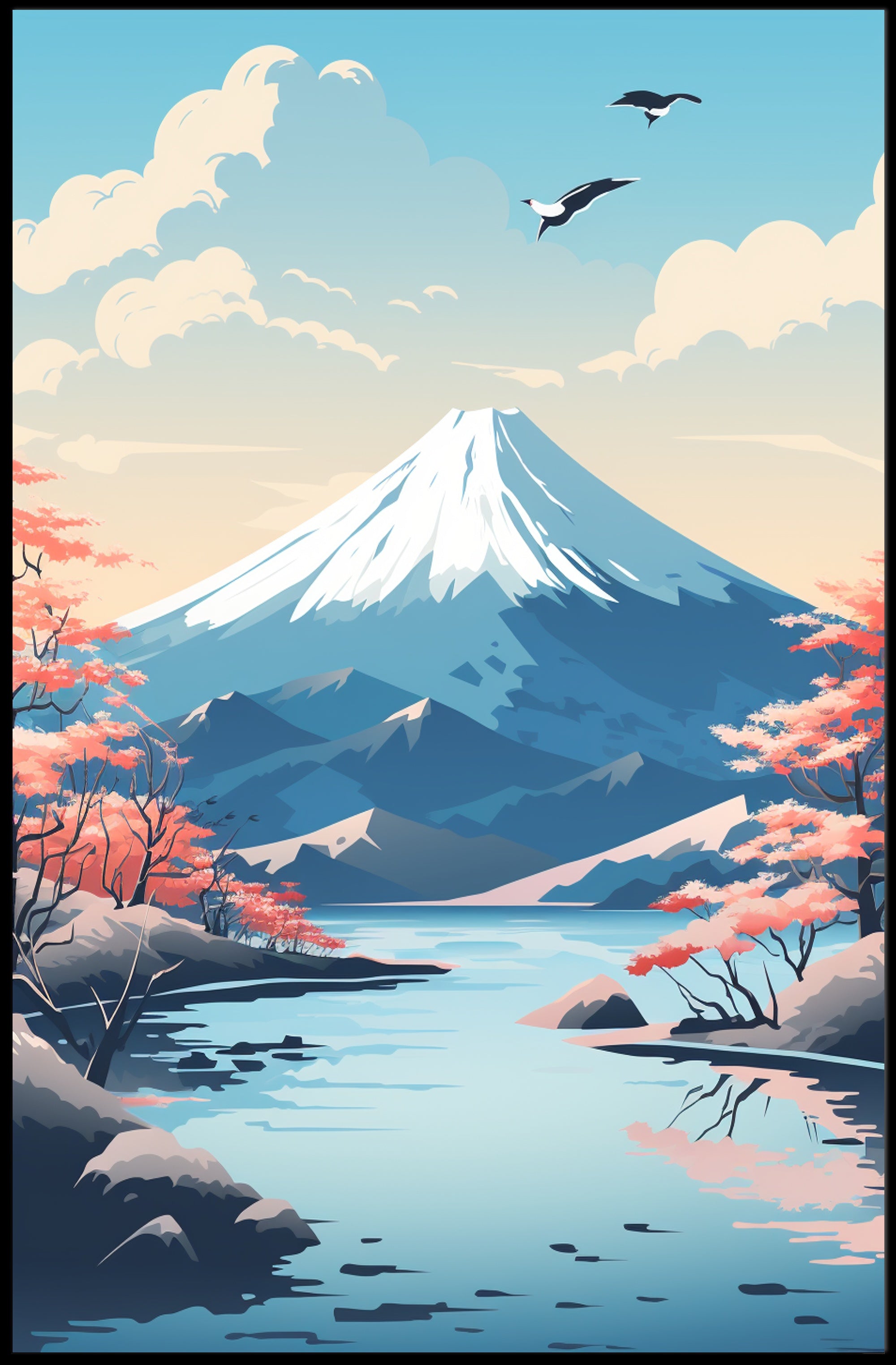 Tranquil Mountain Landscape Poster