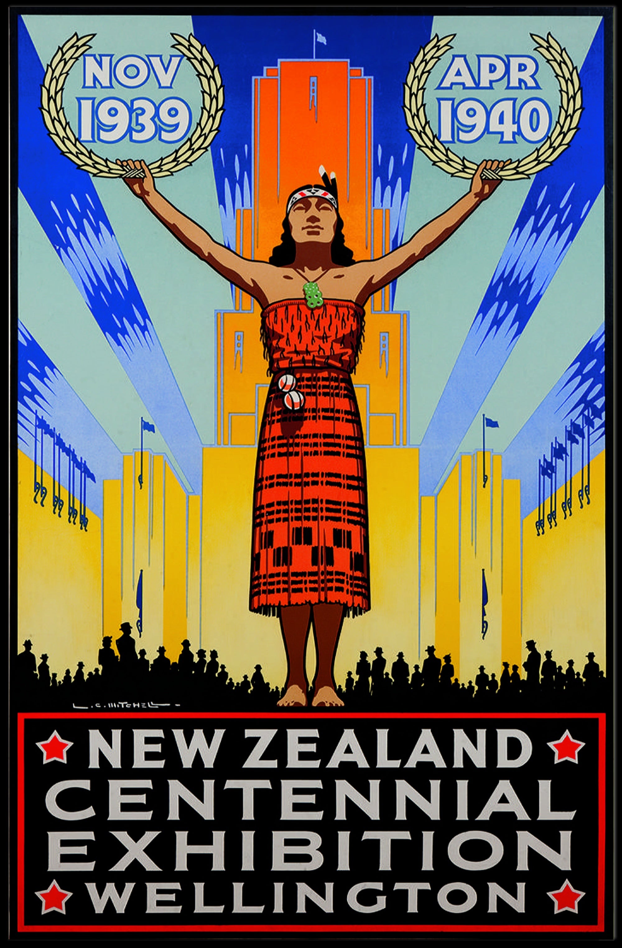 New Zealand Centennial Art Deco Cultural or Heritage Poster