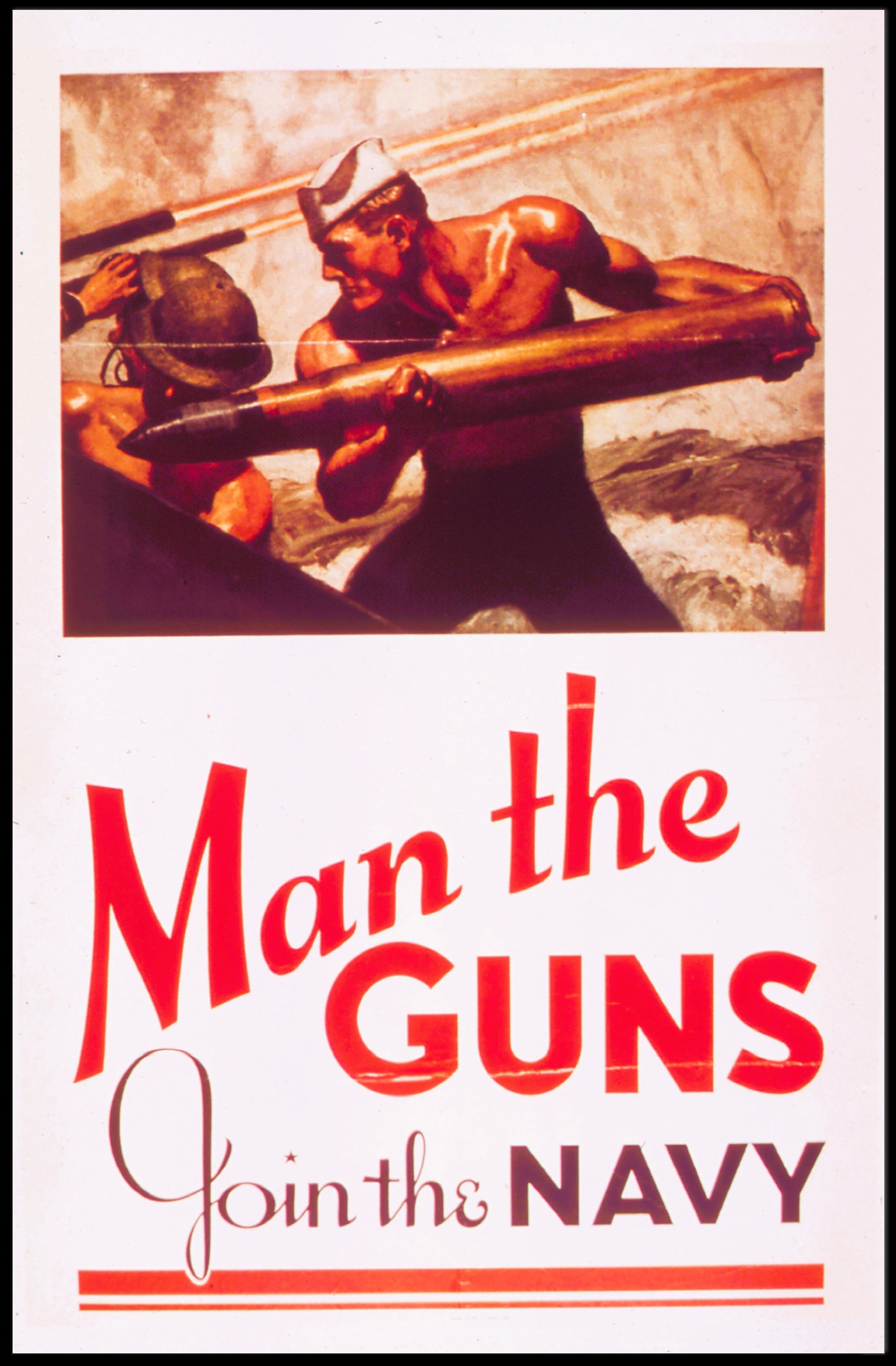 Navy Strength Propaganda: Vintage WWII Recruitment Poster