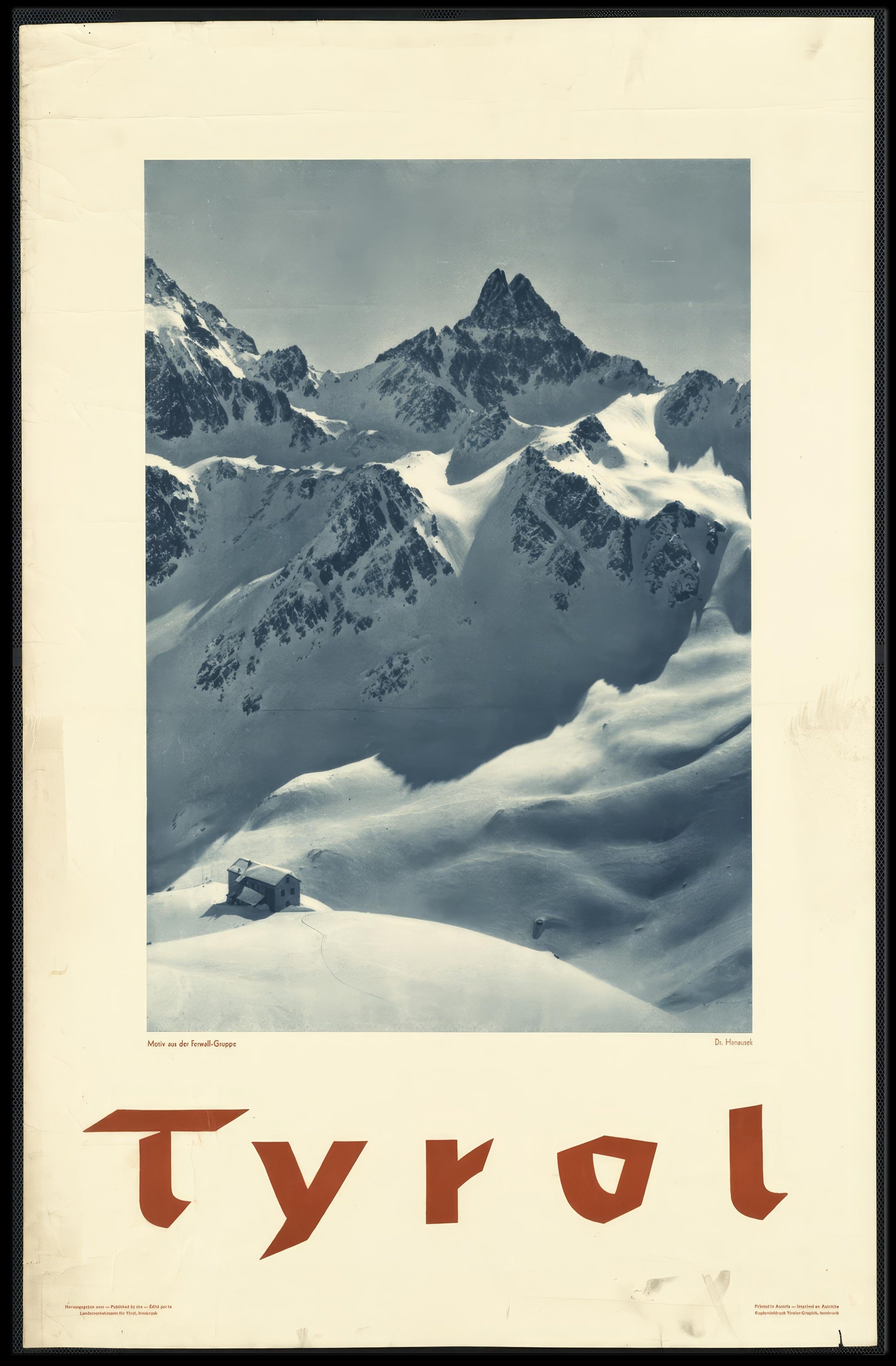 Tyrol Black-and-White Vintage Travel Poster PosterGoat