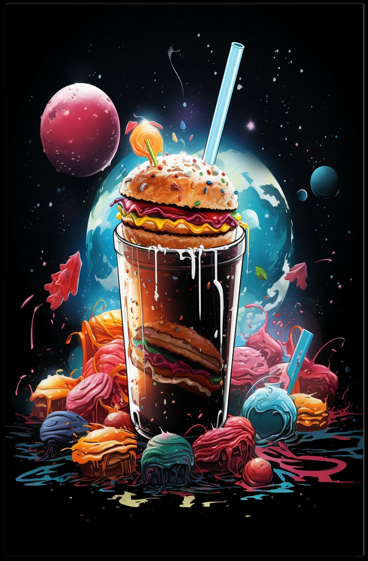 Cosmic Burger Fantasy Poster