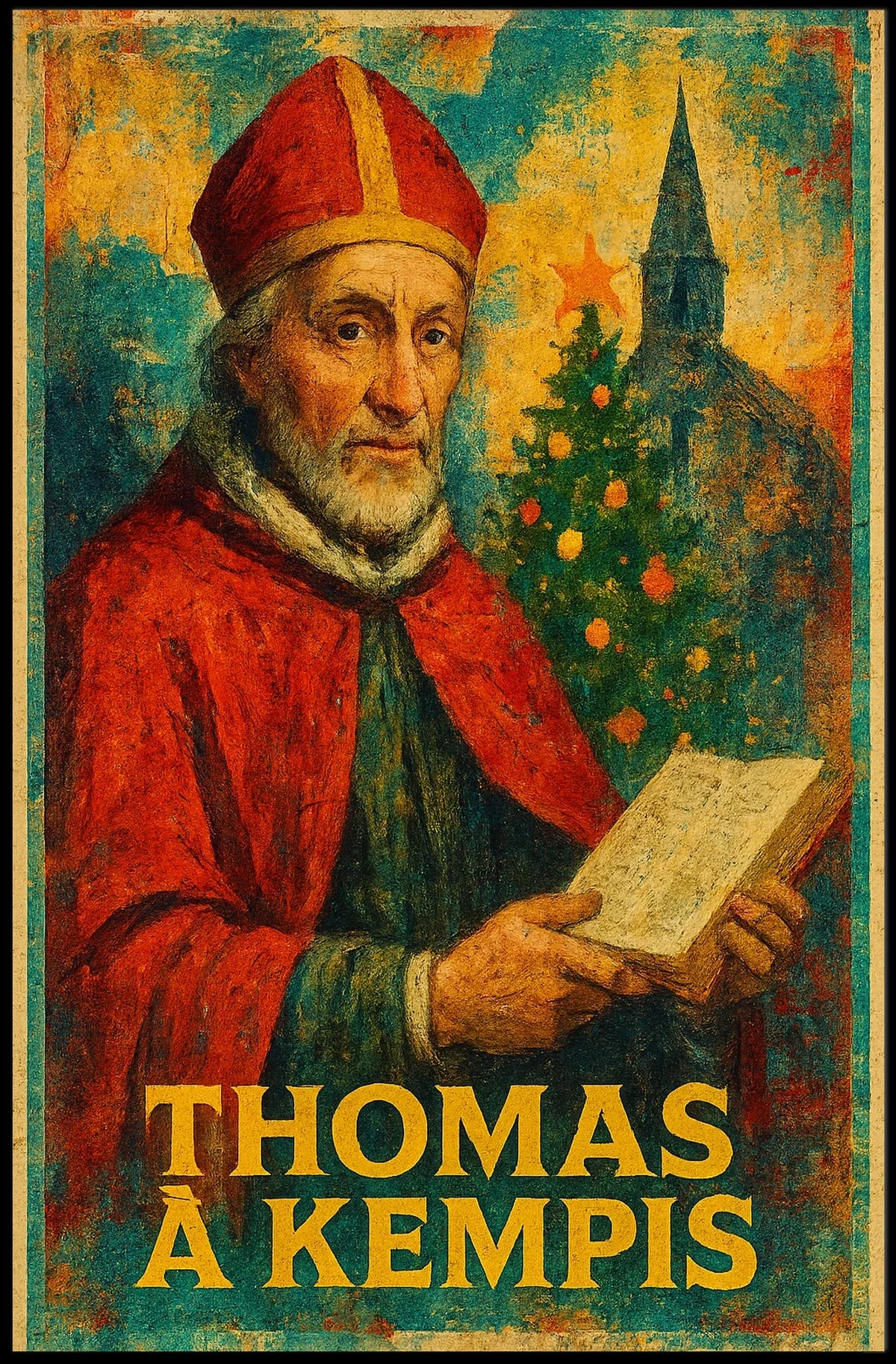 Historic Clergy Christmas Scene: Cultural or Heritage Poster