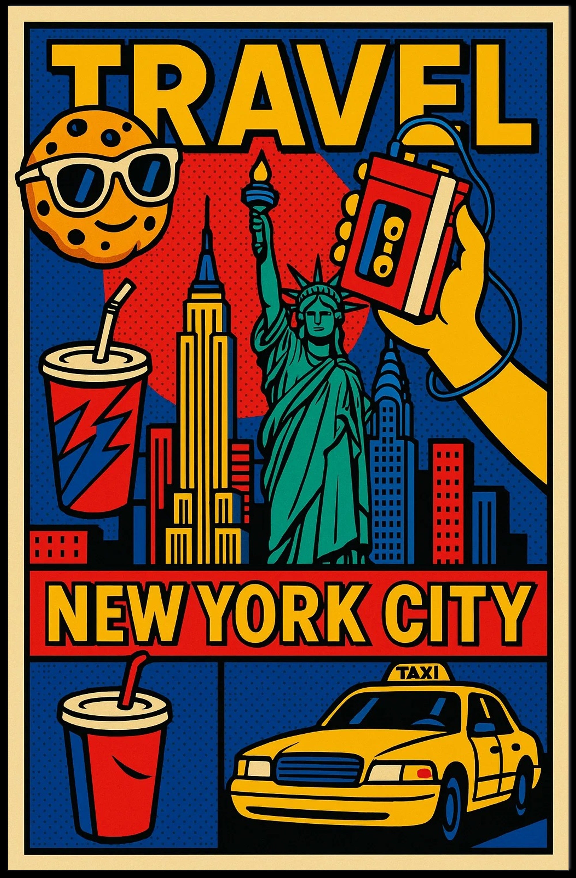 New York City Pop Art Travel Poster