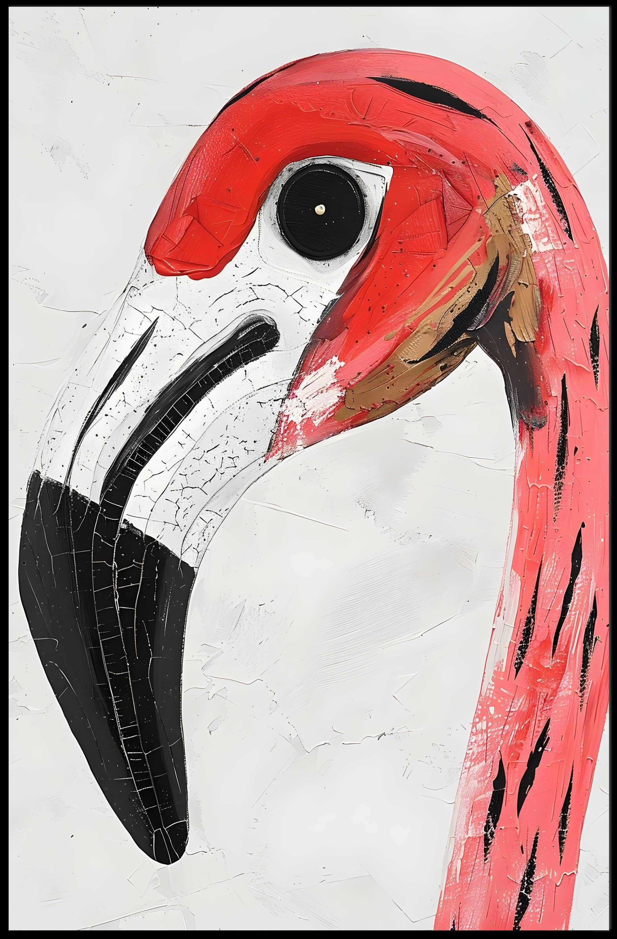 Flamingo Poster Vibrant Portrait Modern Tropical Wall Art