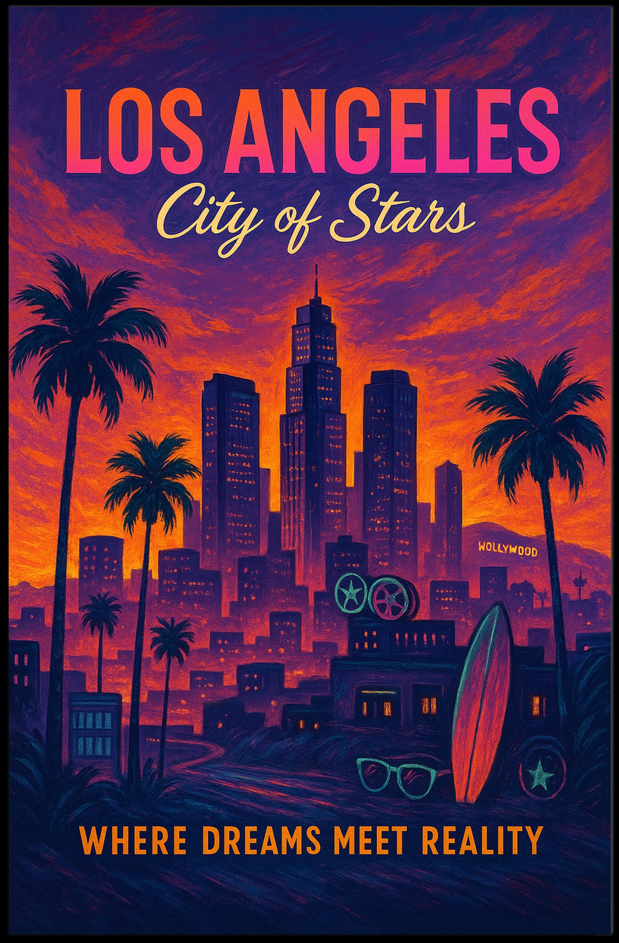 Los Angeles Dreamscape: Enchanting Cityscape Urban or Cityscape Poster