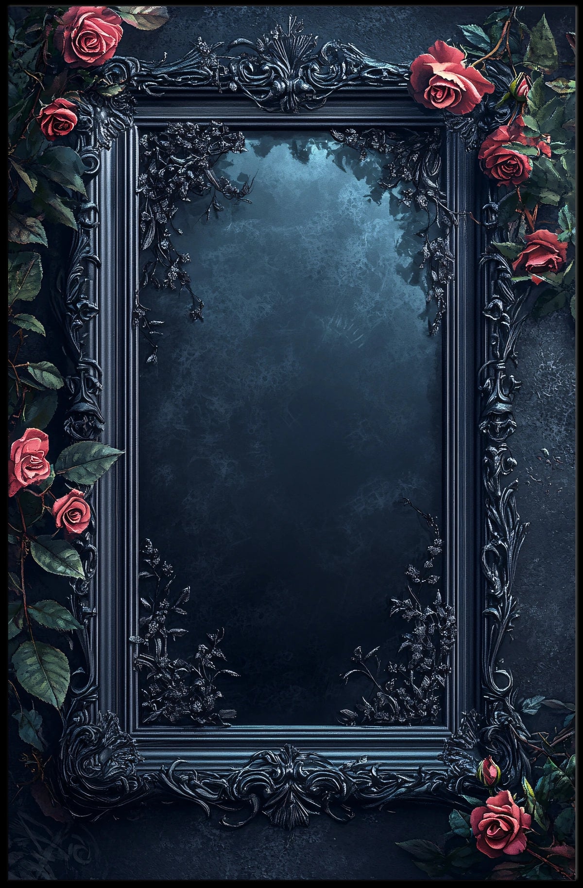 Ornate Gothic Mirror Art Design - Abstract, Artistic Poster