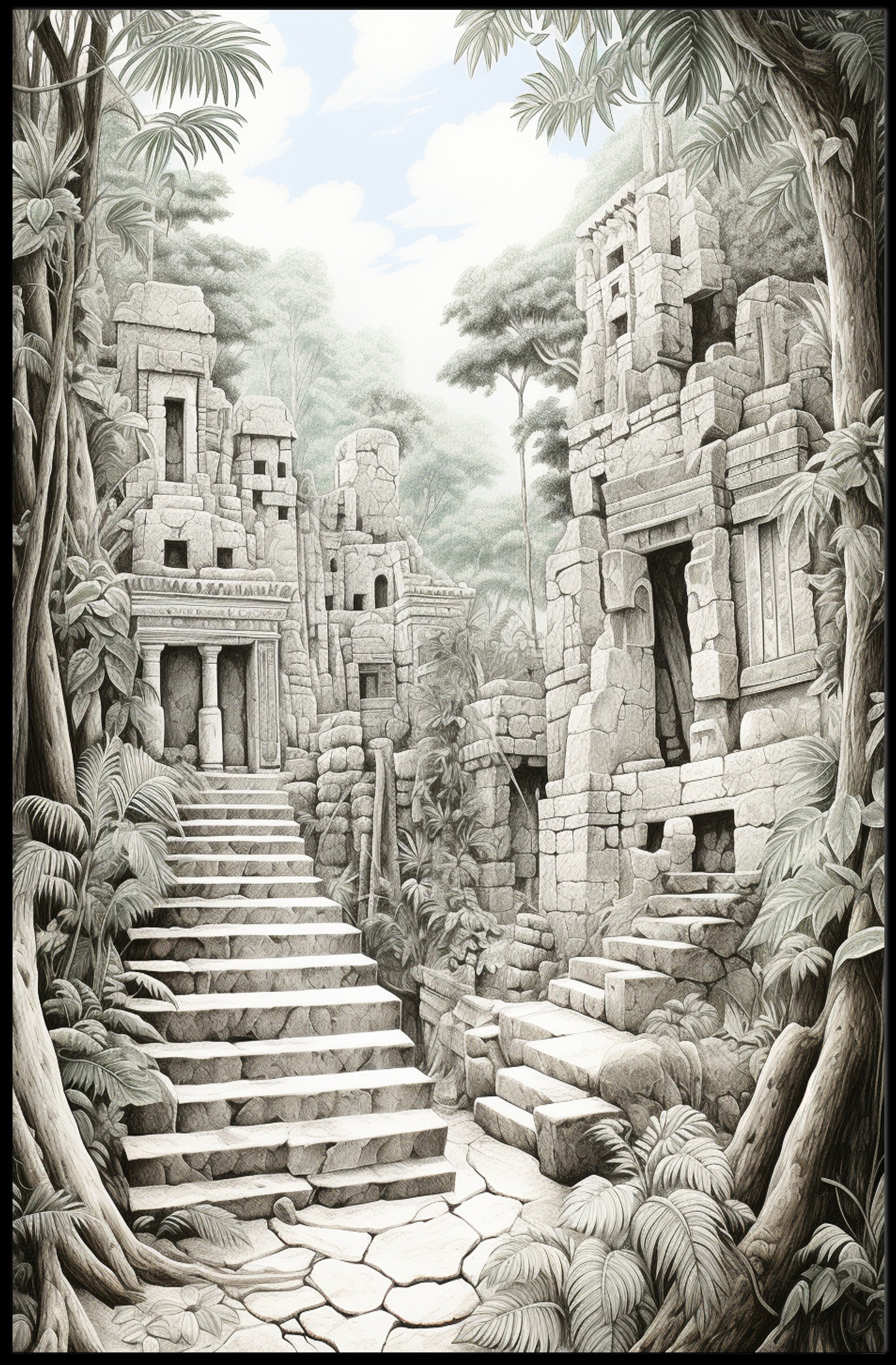 Ancient Ruins In The Jungle Poster