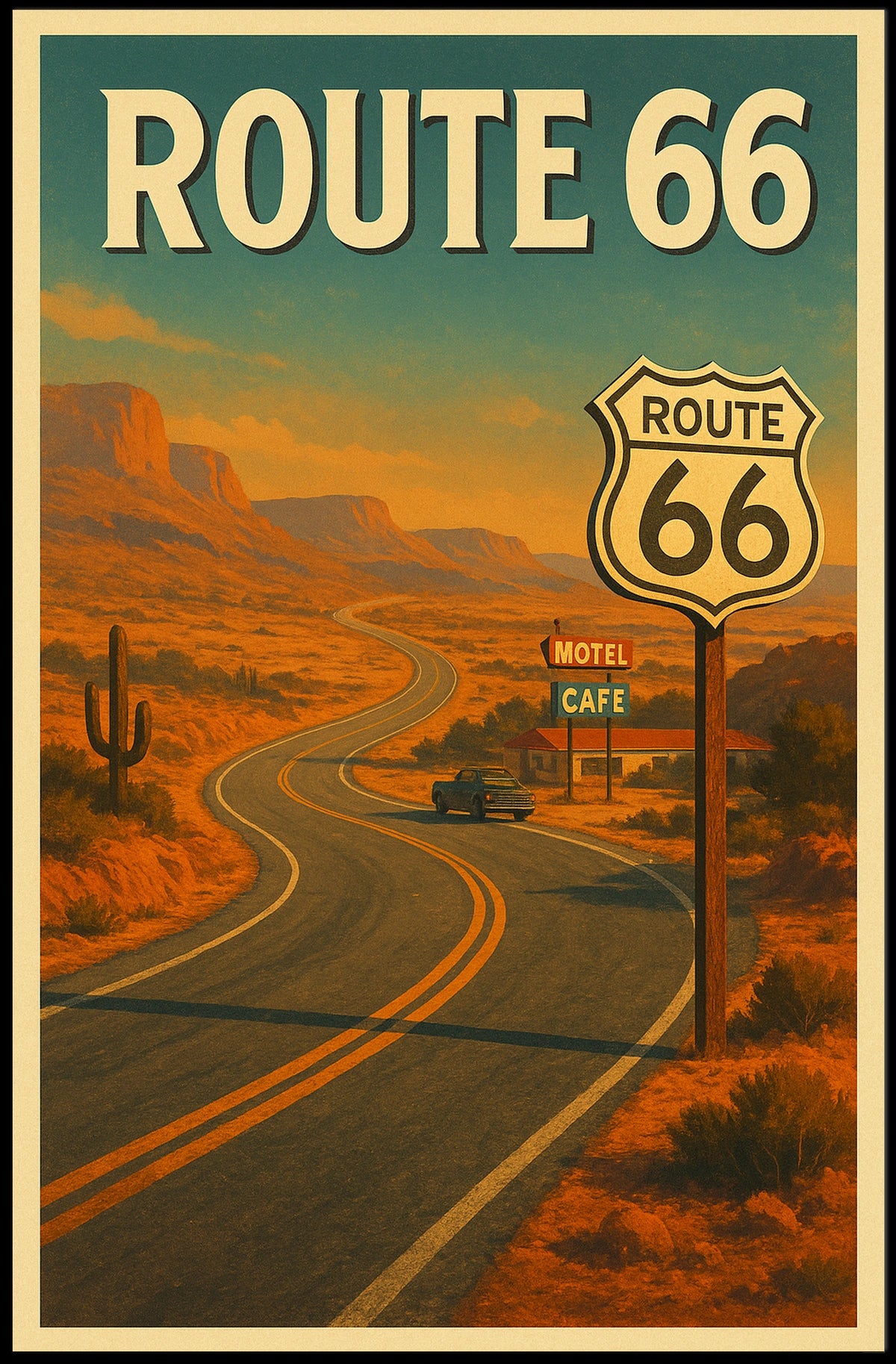 Route 66 Adventure Poster
