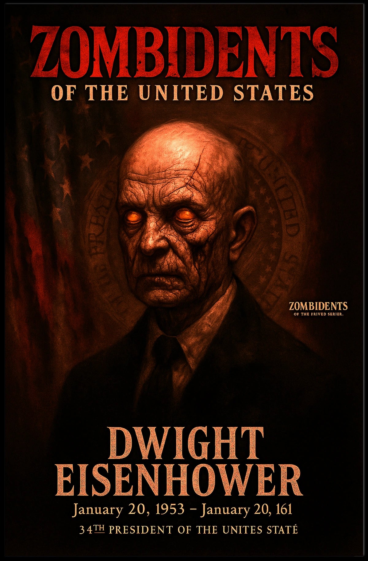 Dwight Eisenhower 34th President of the United States Zombidents Poster Series
