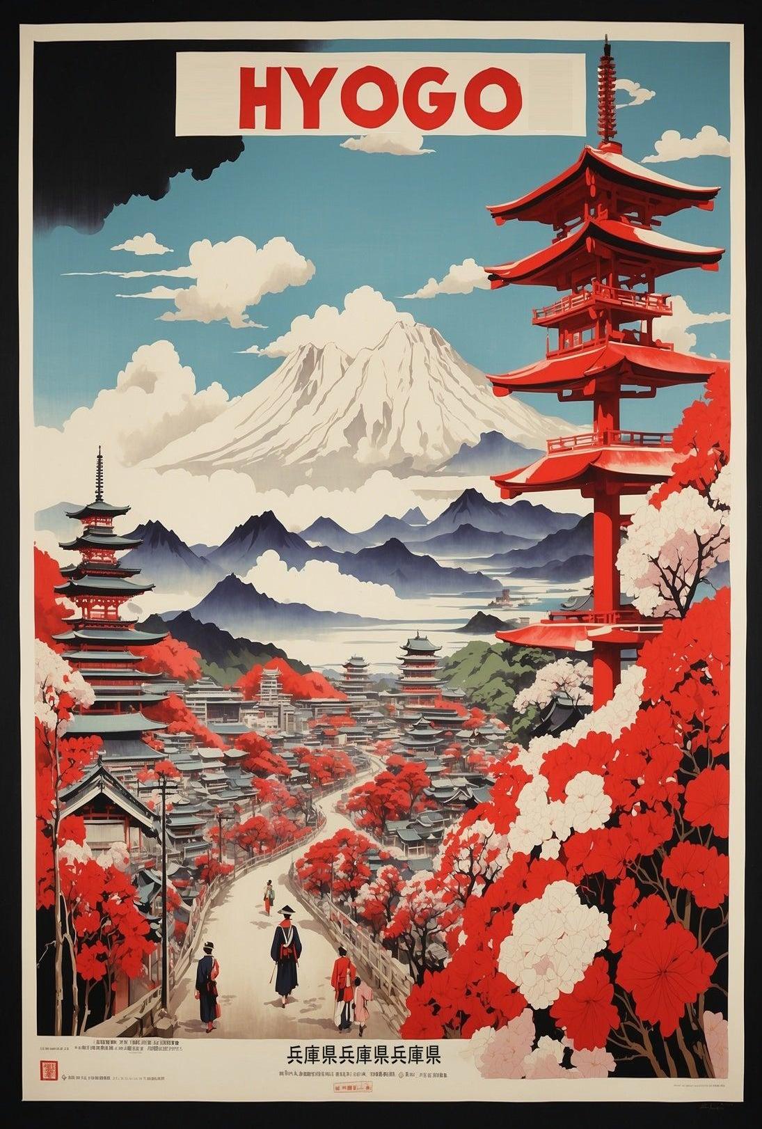 Traditional Japanese Scene Travel Poster