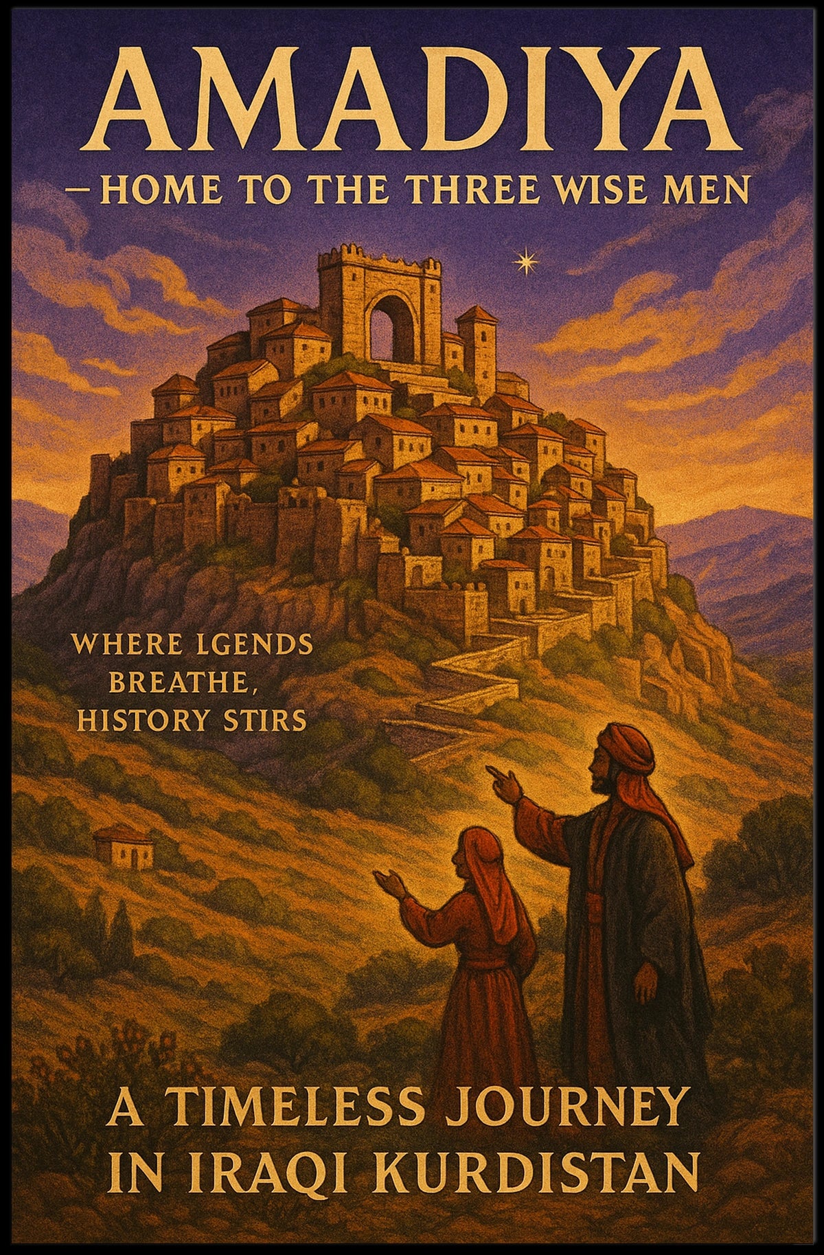 Amadiya Home to the Three Wise Men Poster