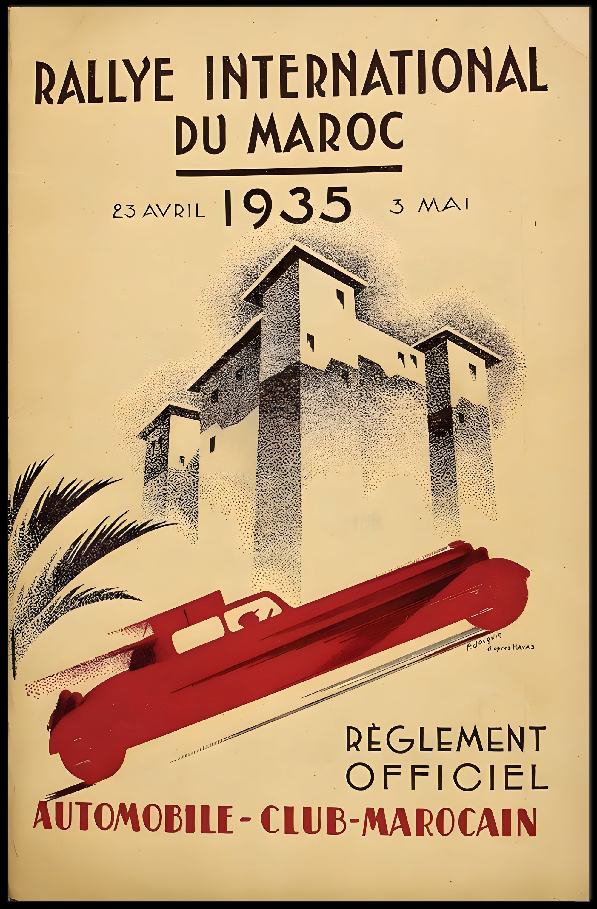 Rallye International du Maroc 1935 Poster